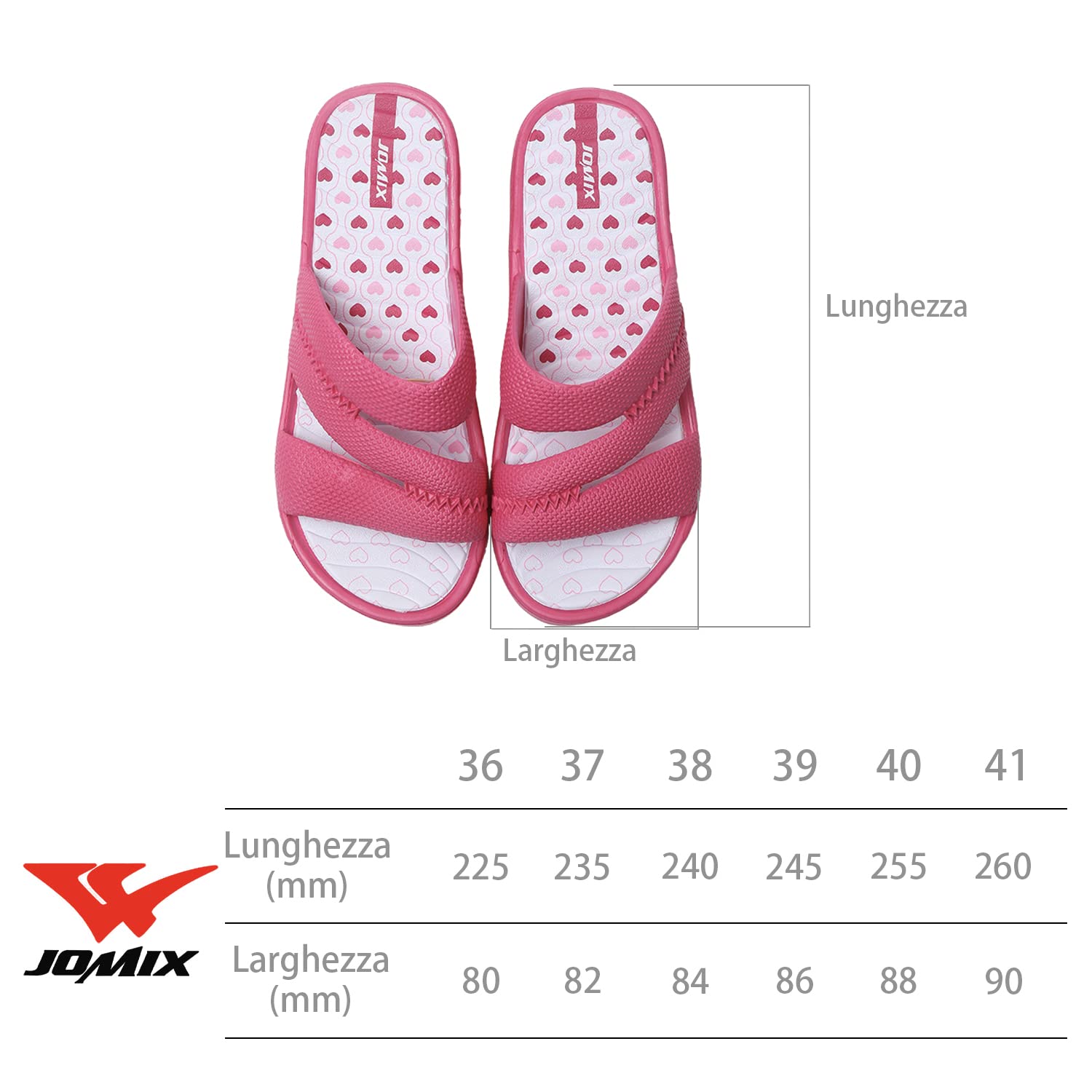 JOMIX Pantoletten Damen Sommer Bunte Badeschuhe mit Fussbett Flache Rutschfest Badelatschen Meer Pool Strand Schwimmen Schnalle Schlappen