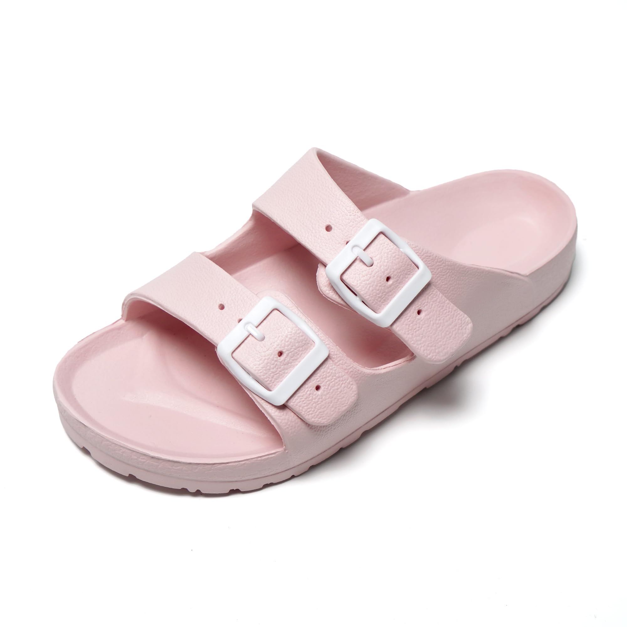 JOMIX Pantoletten Damen Sommer Bunte Badeschuhe mit Fussbett Flache Rutschfest Badelatschen Meer Pool Strand Schwimmen Schnalle Schlappen