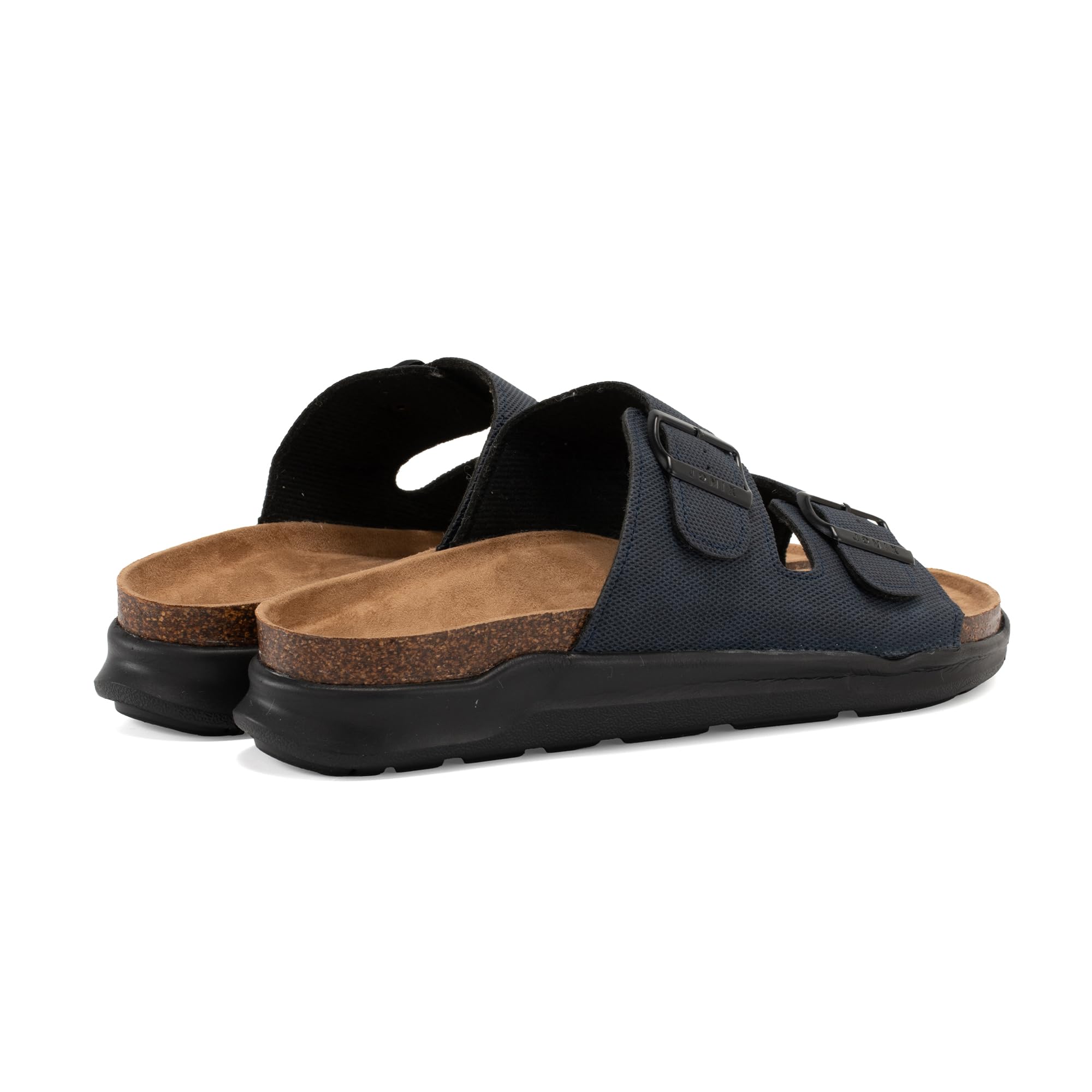 JOMIX Pantoletten Herren Sommer Leder Sandalen Verstellbar Schnalle Sommerschuhe Bequem Strand Pantoffeln