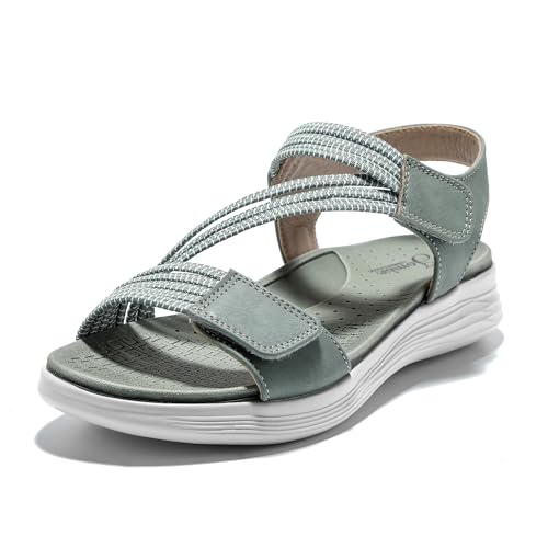 JOMIX Sandalen Damen mit Klettverschluss Sandals Bequem Strandschuhe Sommer Sandalette
