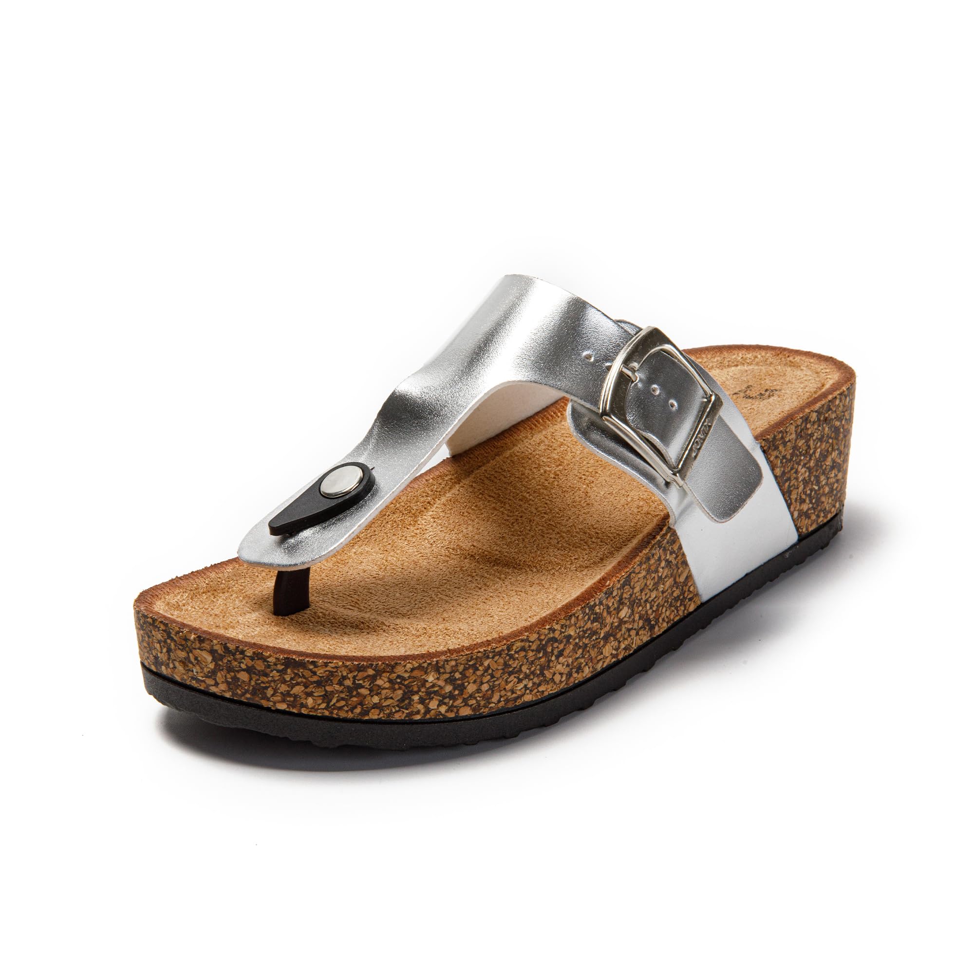 JOMIX Sandalen Damen Sommer Flip Flops Damen Elegant Keilabsatz Sandaletten Zehentrenner Kuntleder Weiche Kork Fußbett