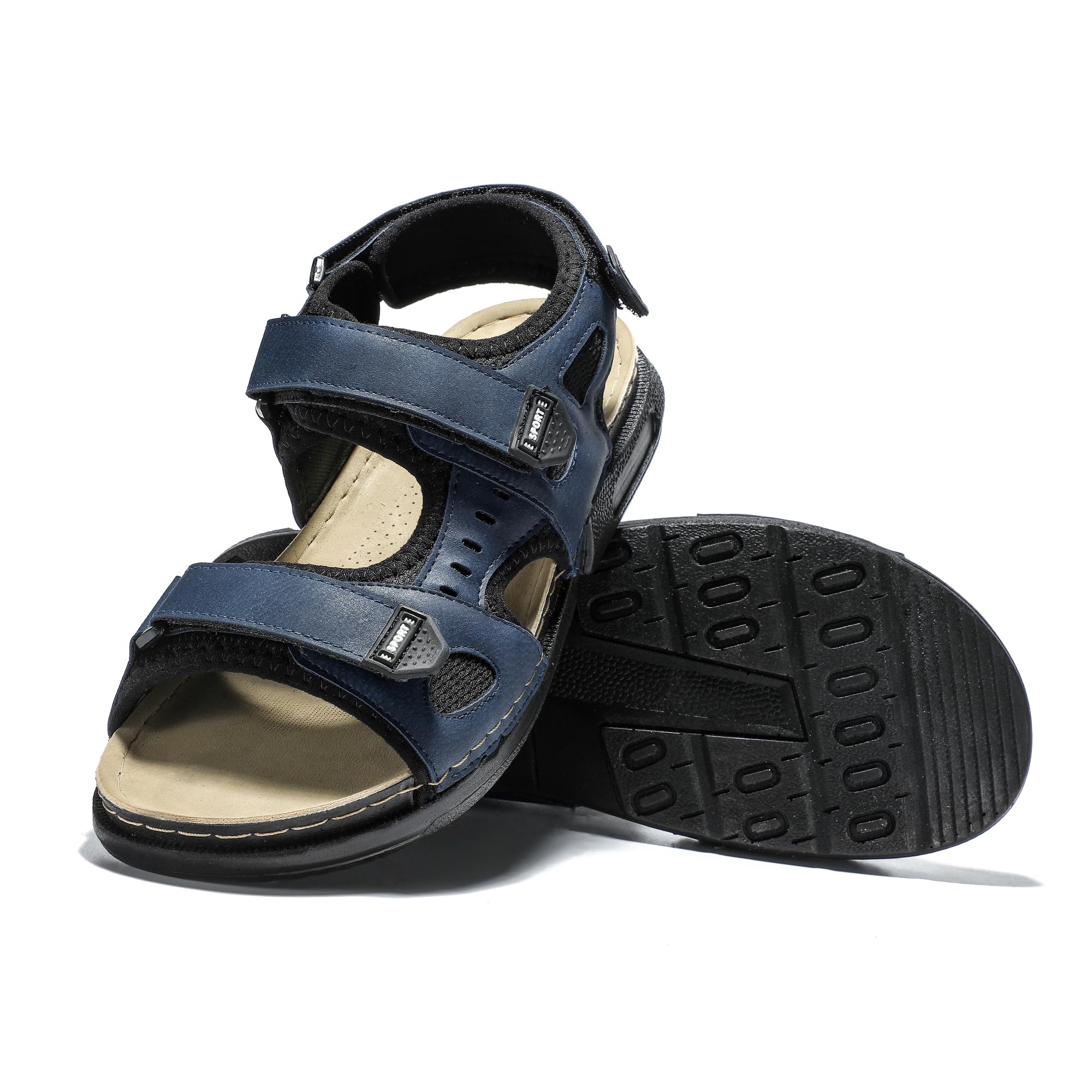 JOMIX Sandalen Herren mit Klettverschluss Türkei Pantoletten Sommerschuhe Flach Pantoffeln Rutschfest Schlappen