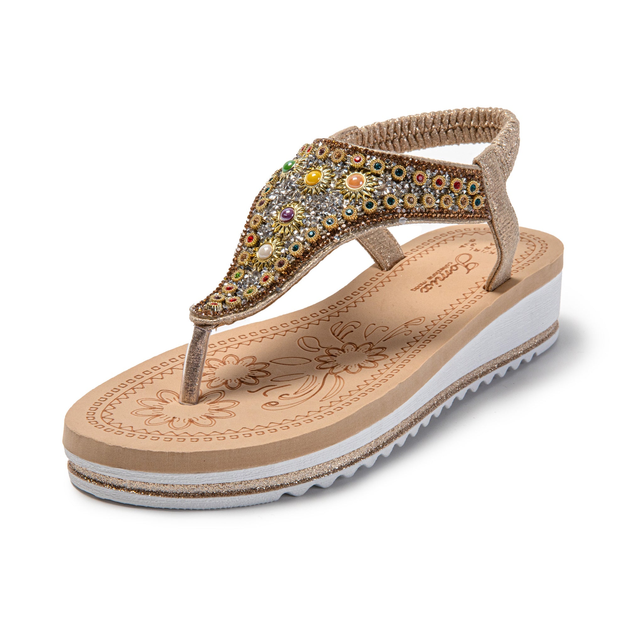 JOMIX Sandali Donna Estive Comode infradito da Spiaggia con Strass SD9019