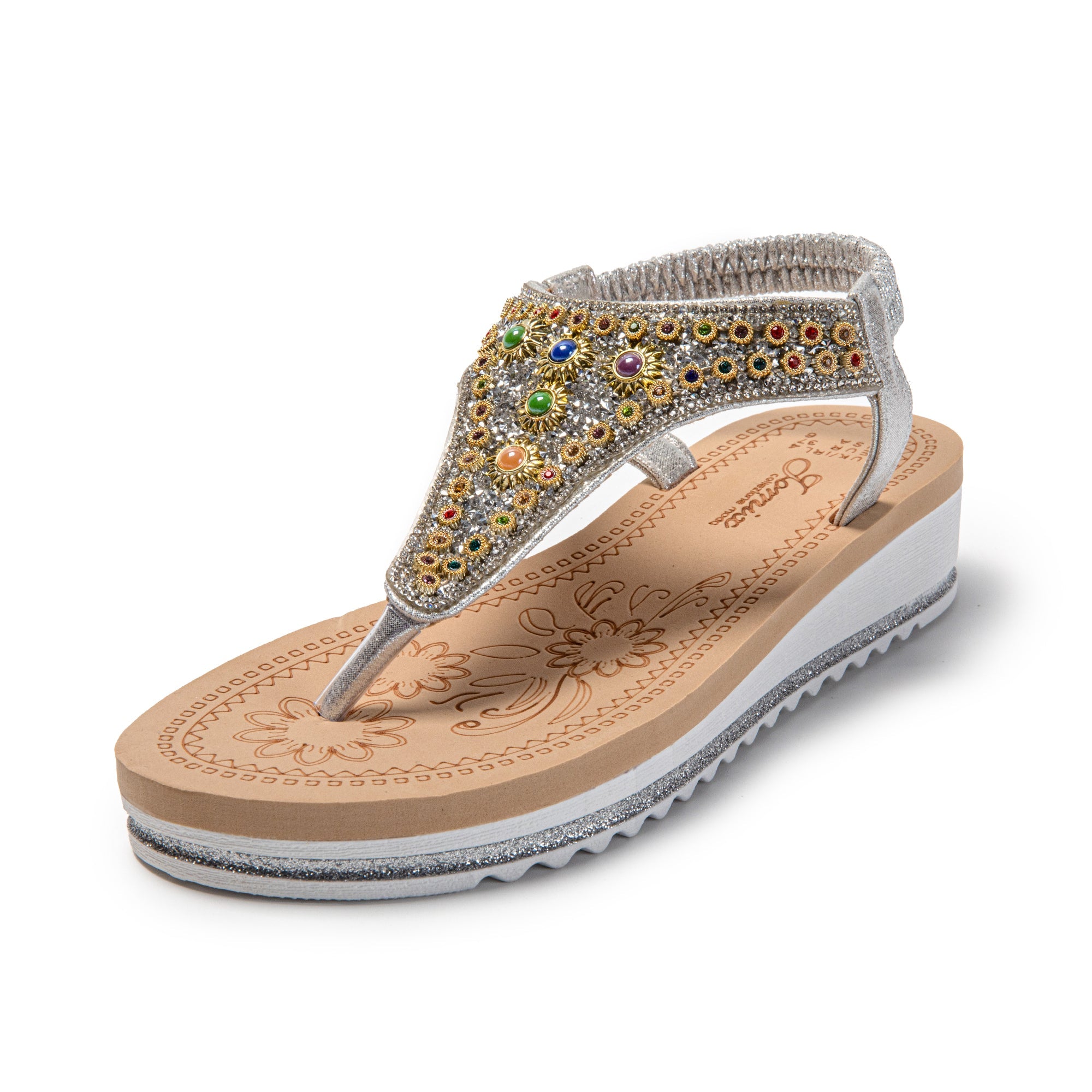 JOMIX Sandali Donna Estive Comode infradito da Spiaggia con Strass SD9019