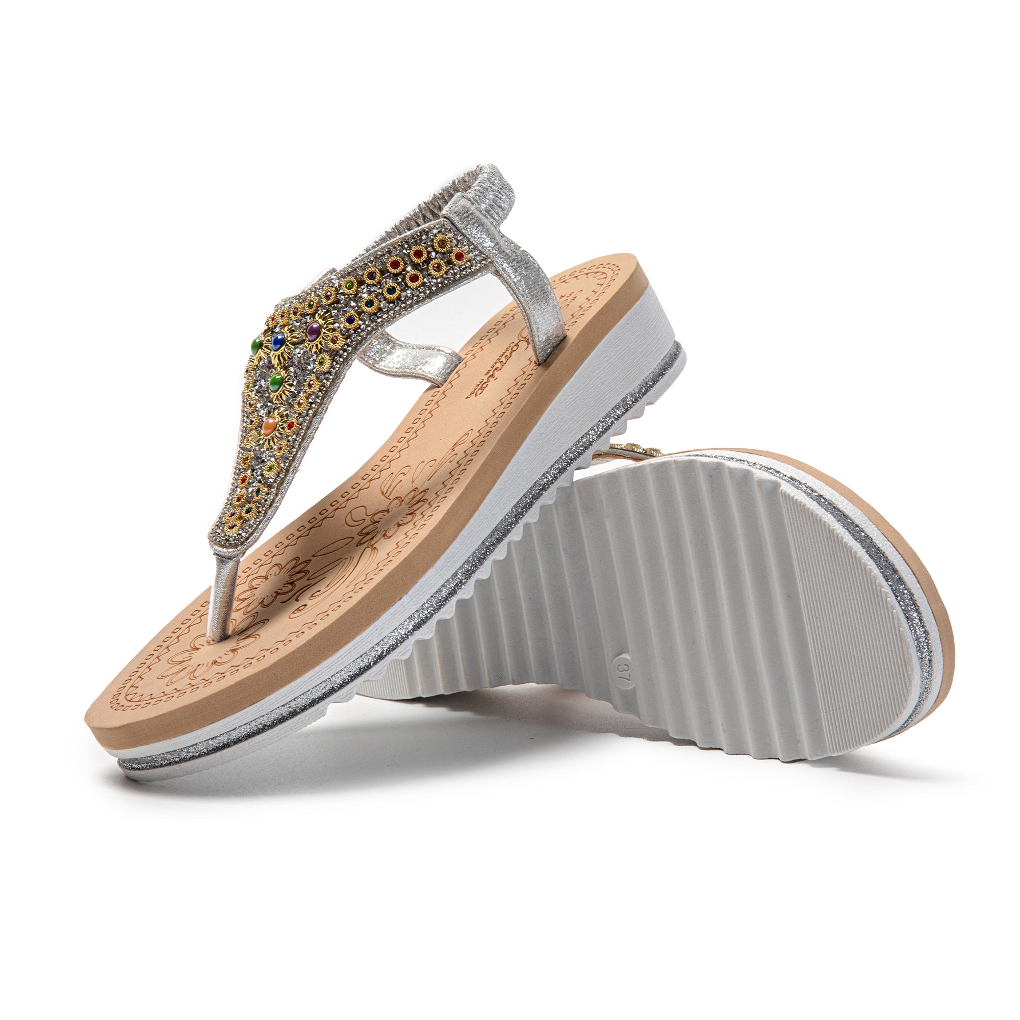 JOMIX Sandali Donna Estive Comode infradito da Spiaggia con Strass SD9019