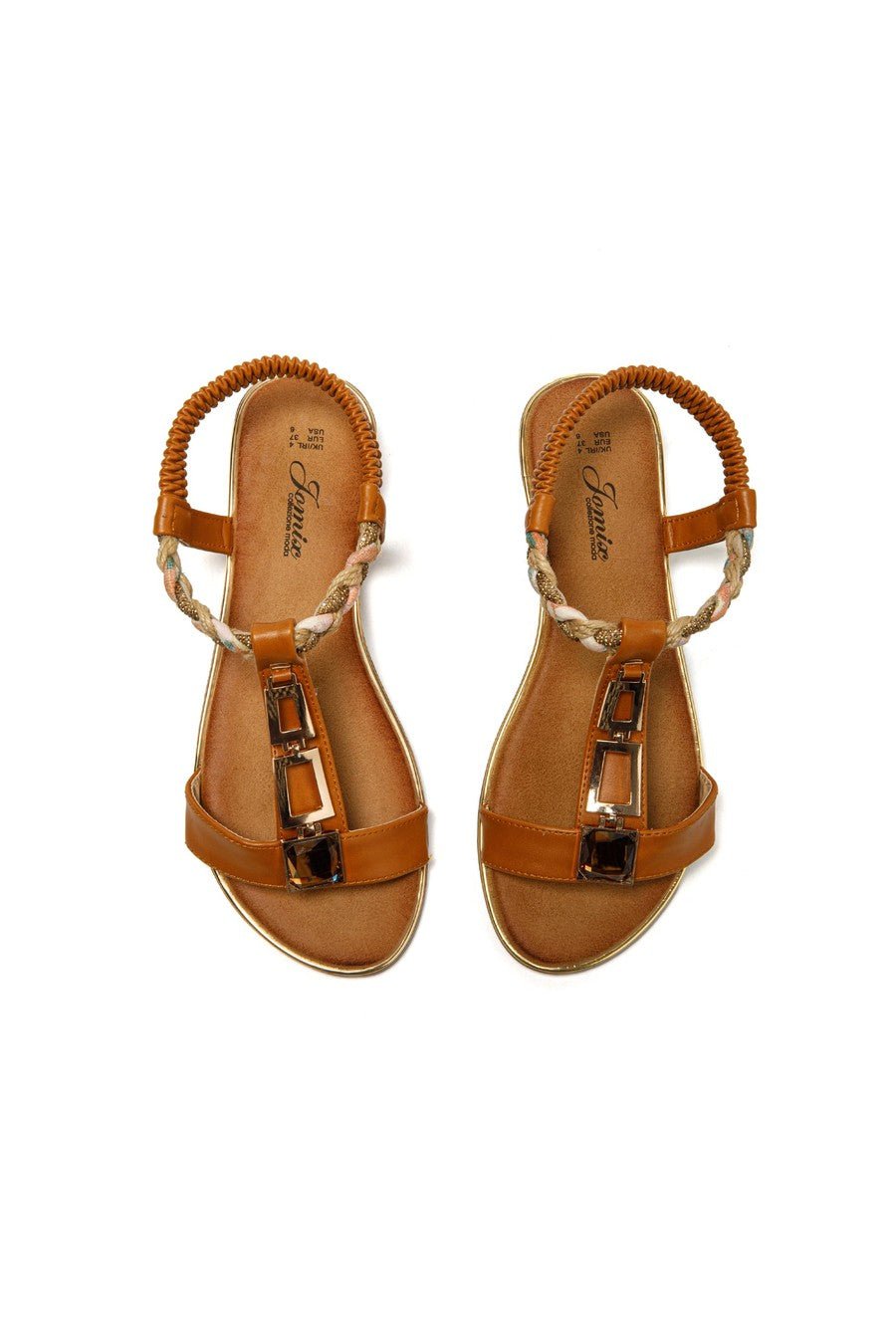 JOMIX Sandali Donna Estive Eleganti Sandali Bassi Comodi con Strass SD9433 SD9434