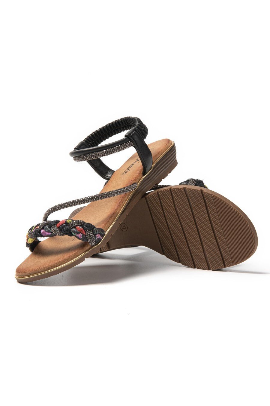 JOMIX Sandali Donna Estive Eleganti Sandali Bassi Comodi con Strass SD9433 SD9434