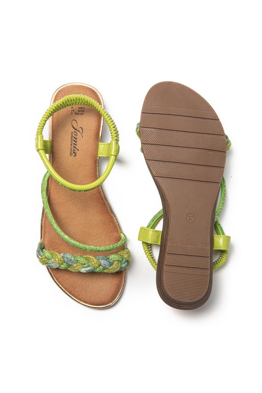 JOMIX Sandali Donna Estive Eleganti Sandali Bassi Comodi con Strass SD9433 SD9434