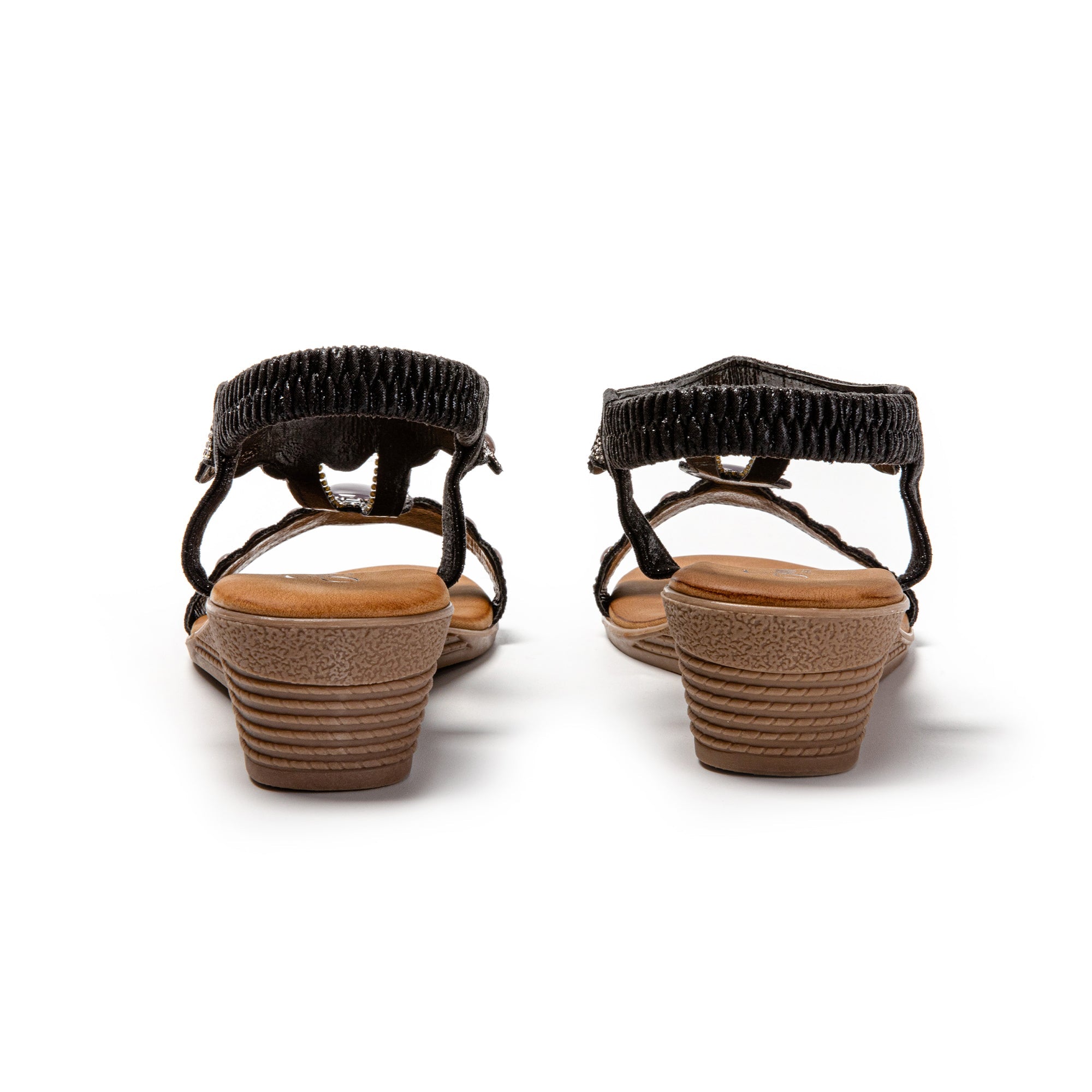 JOMIX Sandali Donna Estive Tacco Zeppa Eleganti Comodi Decorato con Strass SD9353