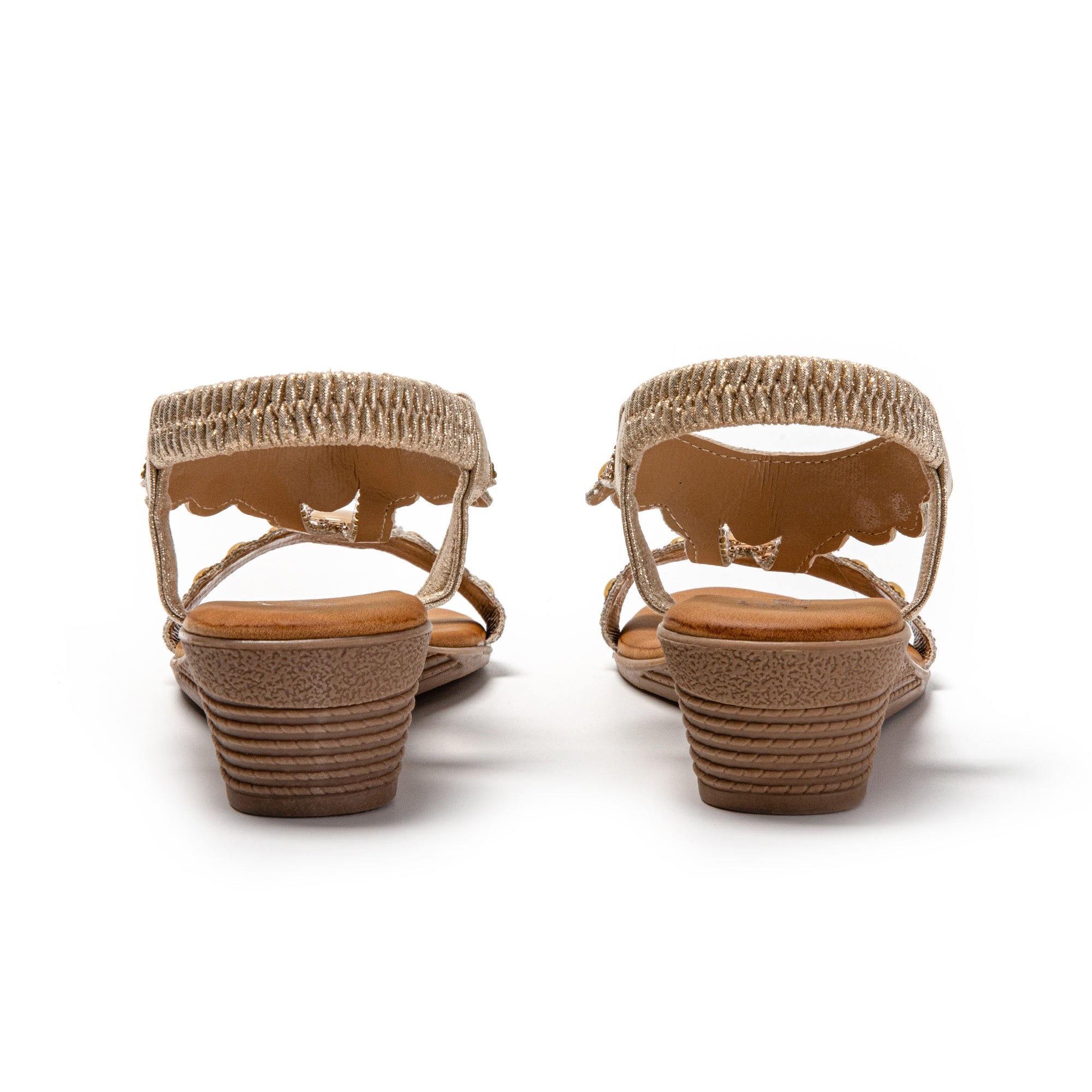 JOMIX Sandali Donna Estive Tacco Zeppa Eleganti Comodi Decorato con Strass SD9353