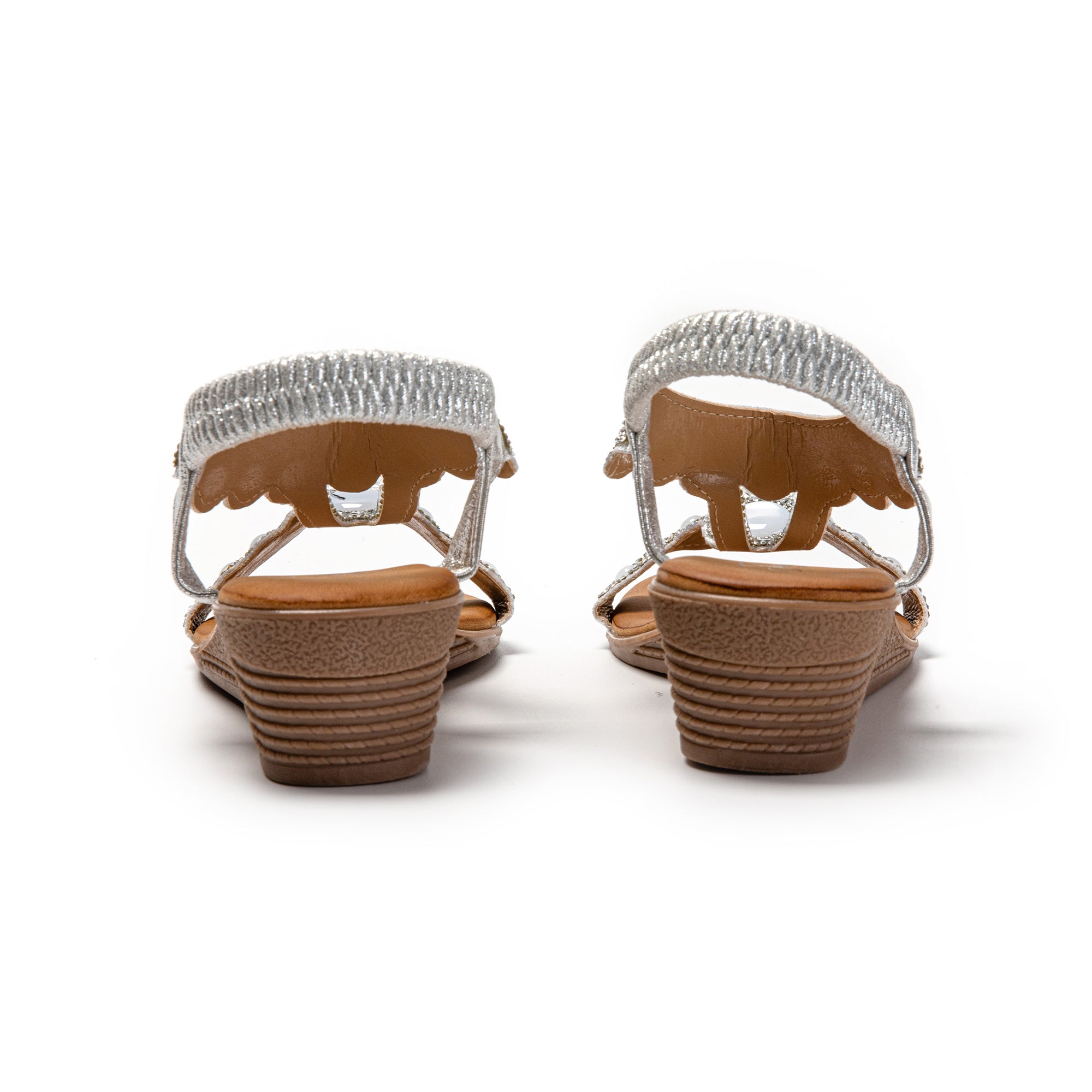 JOMIX Sandali Donna Estive Tacco Zeppa Eleganti Comodi Decorato con Strass SD9353