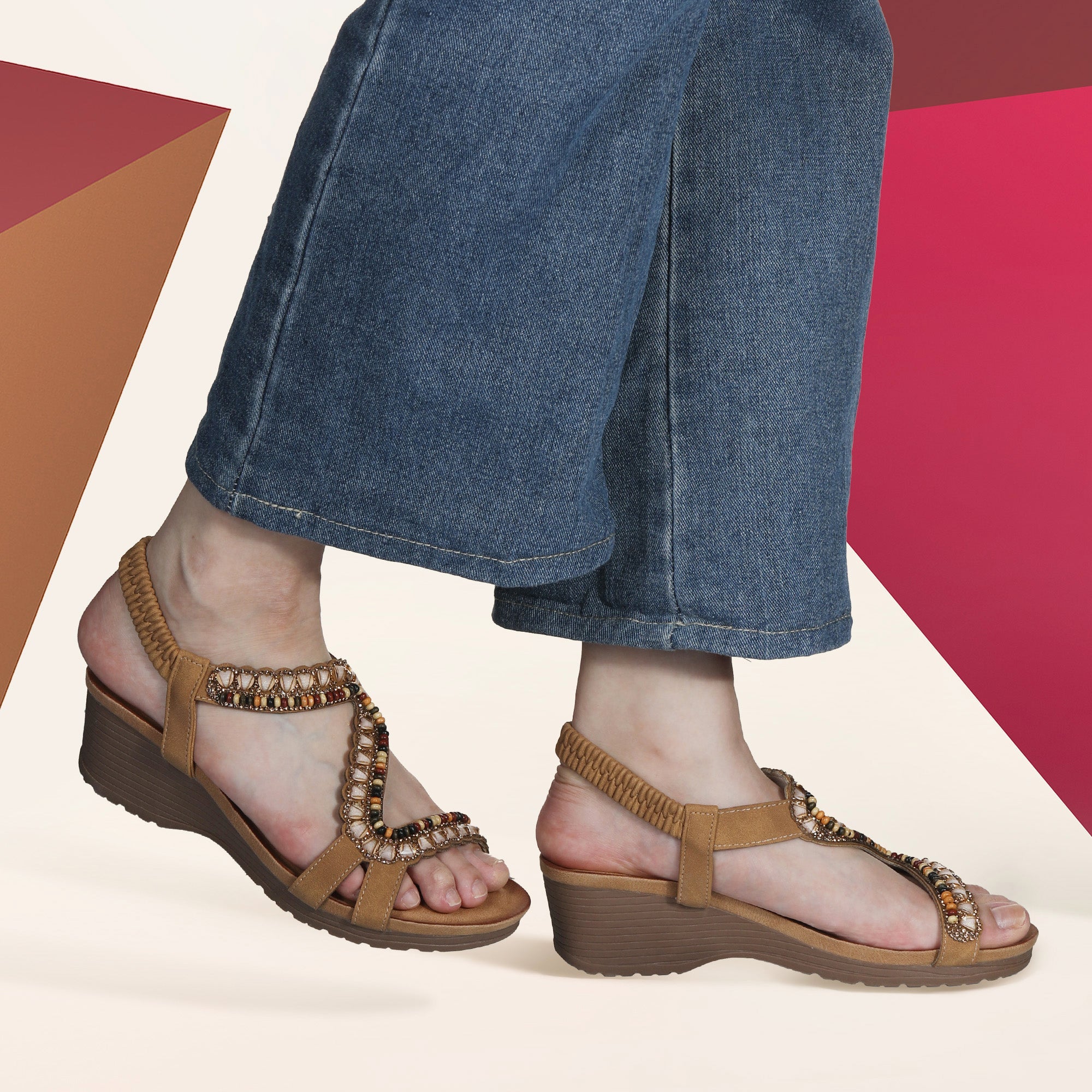 JOMIX Sandali Eleganti da Donna Estive con Zeppa Traspiranti Suola WWS250353