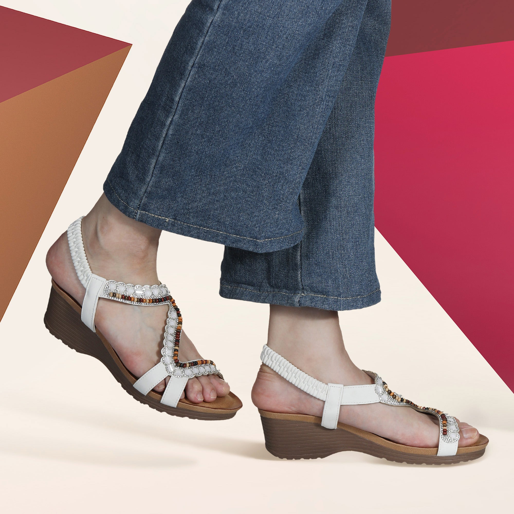 JOMIX Sandali Eleganti da Donna Estive con Zeppa Traspiranti Suola WWS250353