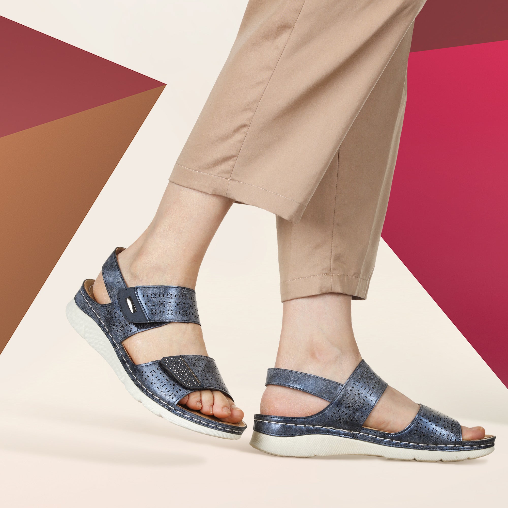 JOMIX Sandali Estive Casual da Donna Scarpa Morbida Scivolamento con Tomaia a Strappo WWS250186
