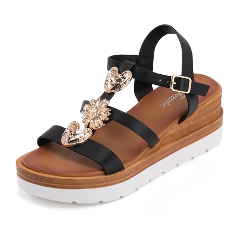 JOMIX Sandali Estivi da Donna Comode Zeppe Aperte Eleganti WWS250361