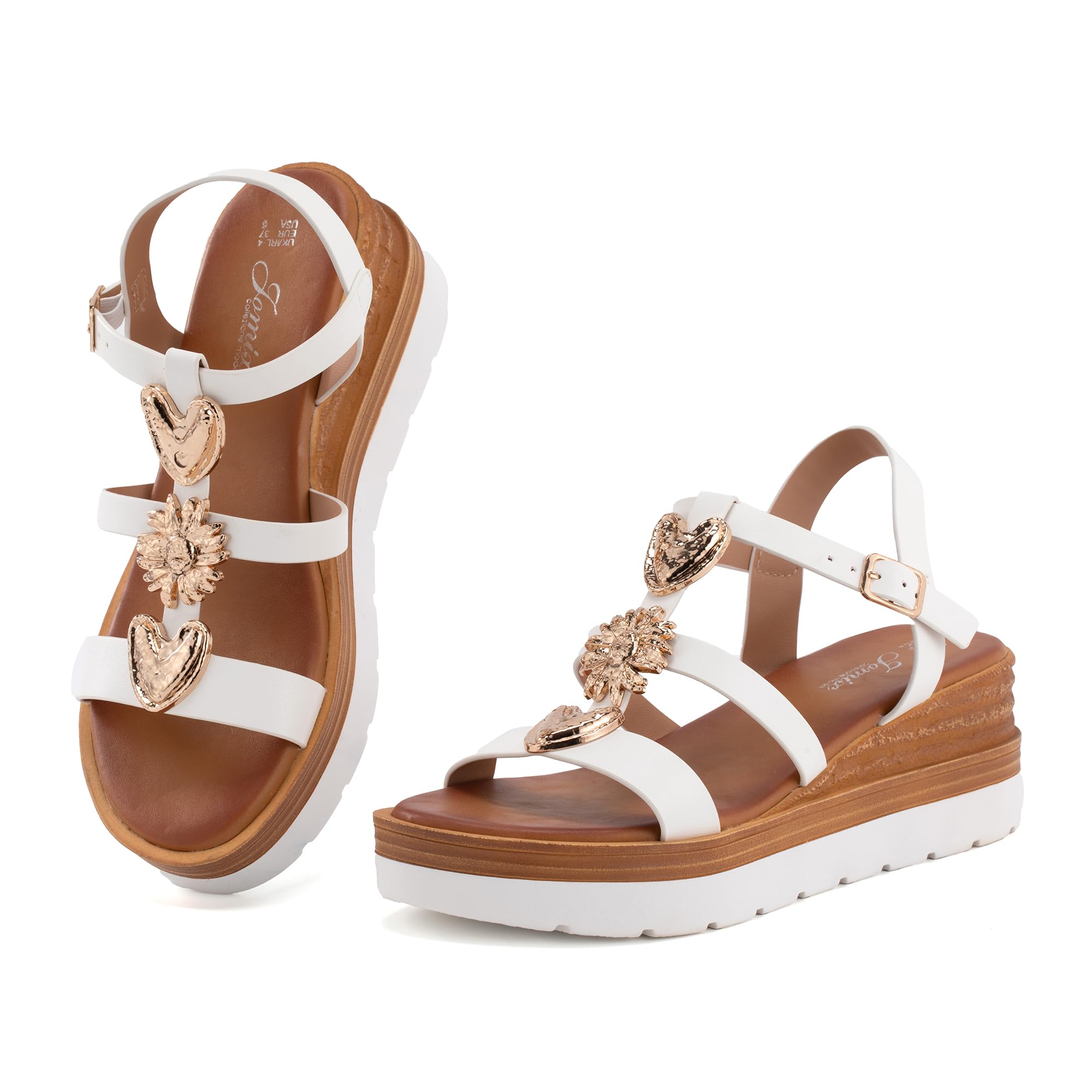 JOMIX Sandali Estivi da Donna Comode Zeppe Aperte Eleganti WWS250361