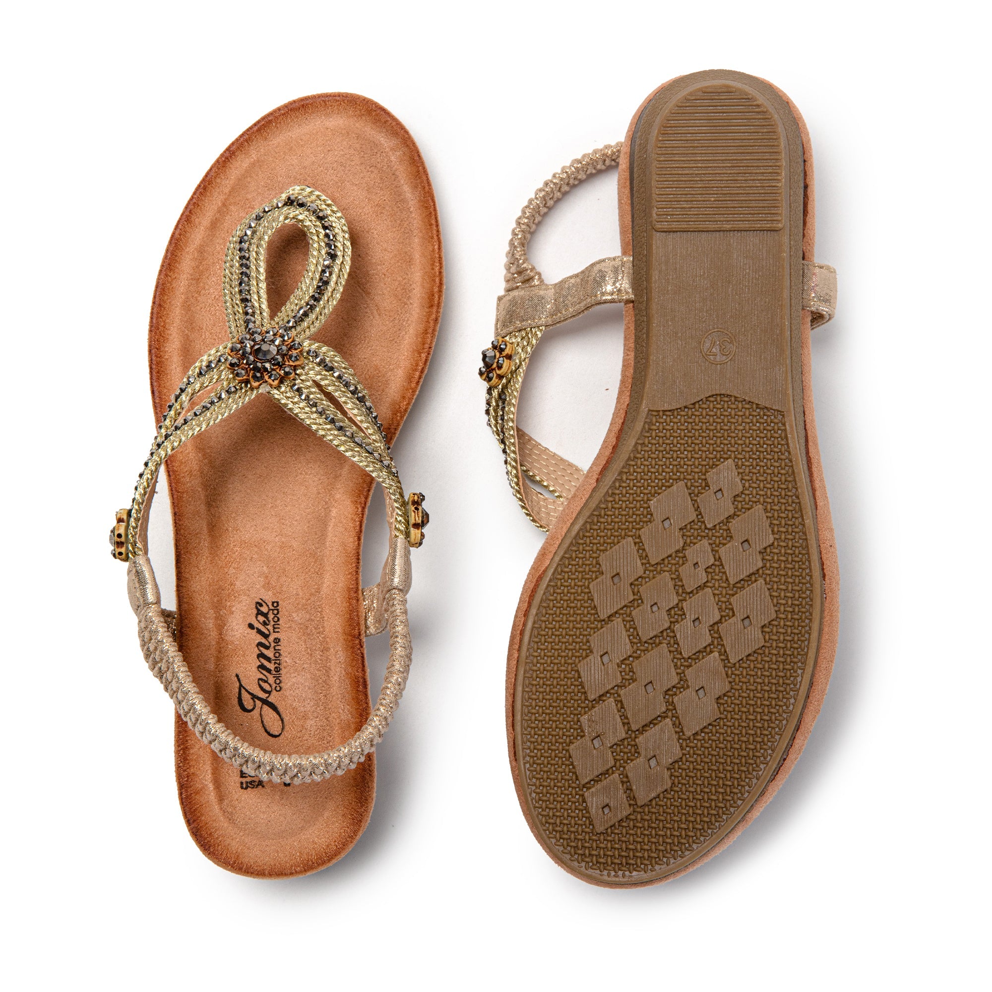 JOMIX Sandali Infradito Donna Estivi Bassi Comodi Eleganti con Strass SD9358