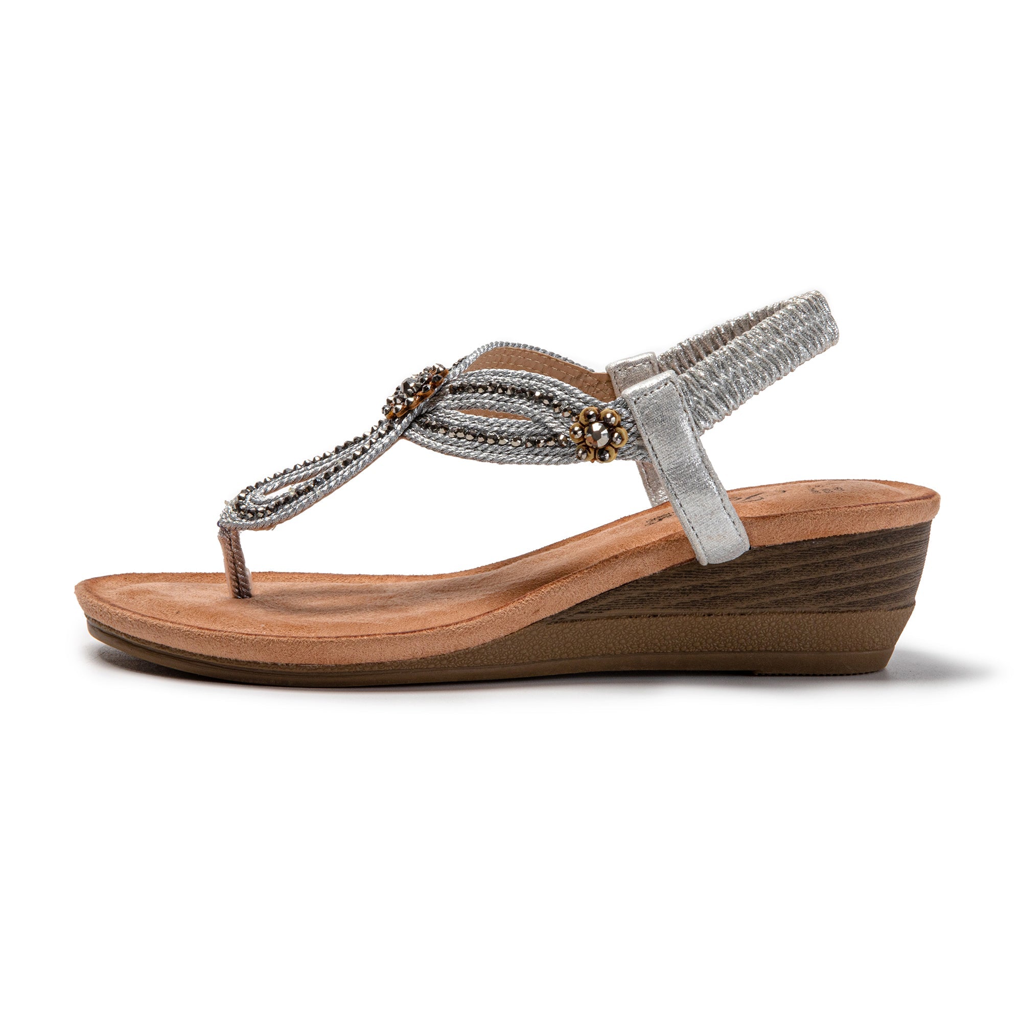 JOMIX Sandali Infradito Donna Estivi Bassi Comodi Eleganti con Strass SD9358