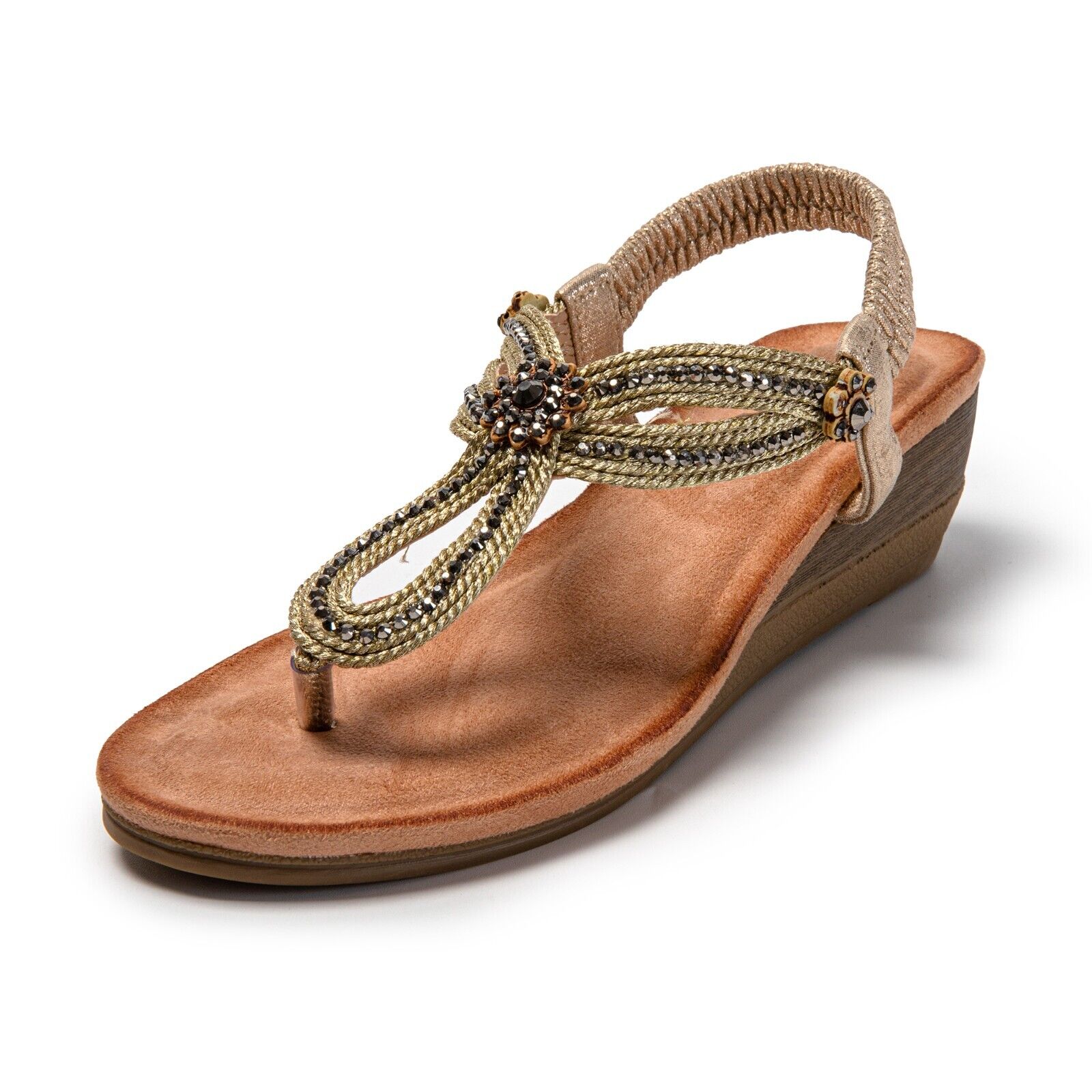 JOMIX Sandali Infradito Donna Estivi Bassi Comodi Eleganti con Strass SD9358