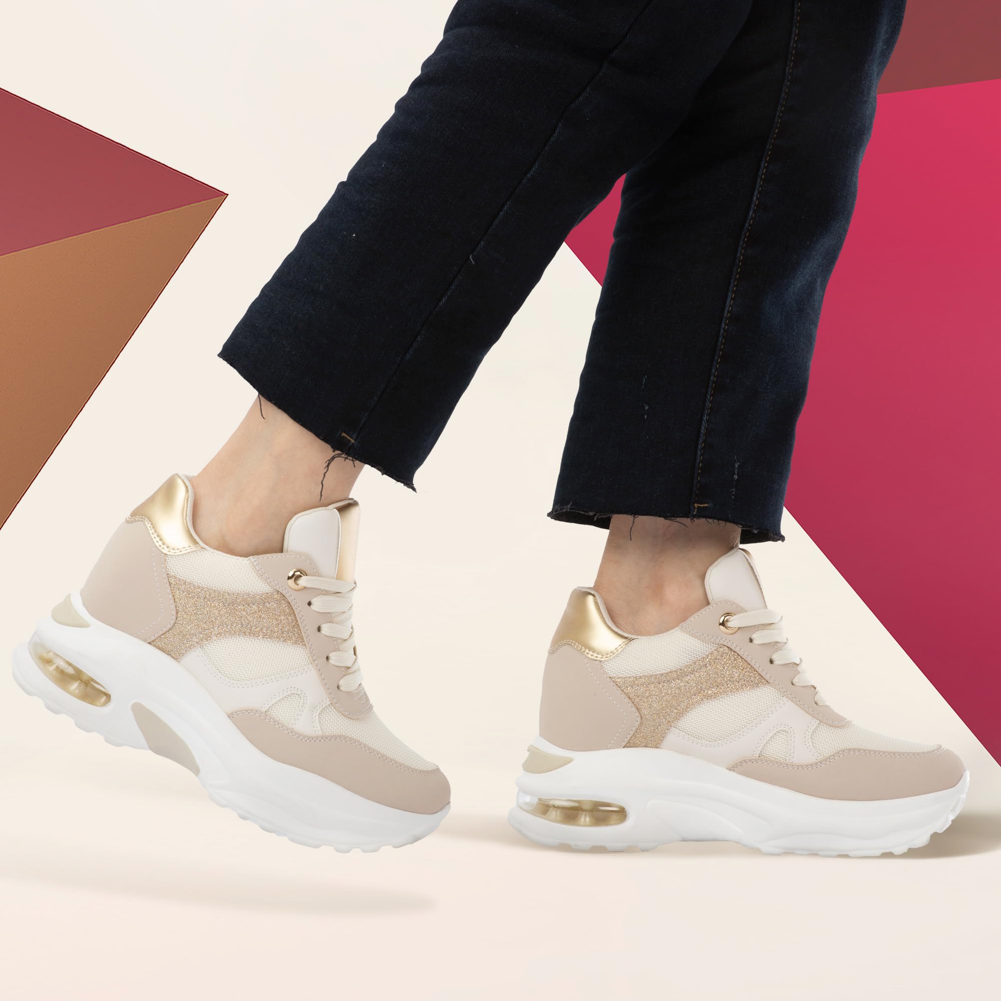 JOMIX Sneaker Damen Turnschuhe Sportschuhe mit Luftpolster Atmungsaktives Laufschuhe Rutschfeste Joggingschuhe Straßen Trainers Gym Fitness Running Shoes