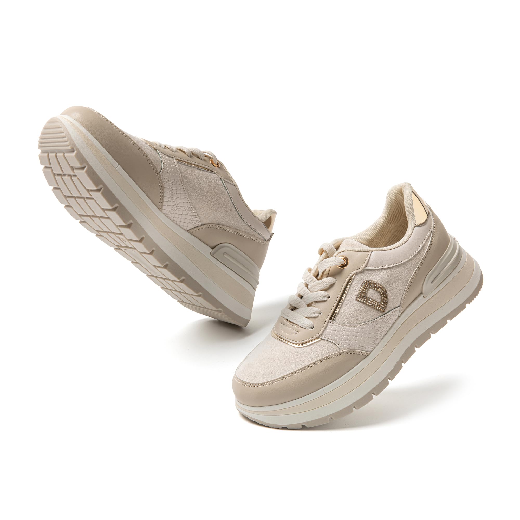 JOMIX Sneakers Donna Zeppa Interna Scarpe da Ginnastica Basse Sportive Fitness Respirabile MD9787 - MD9788