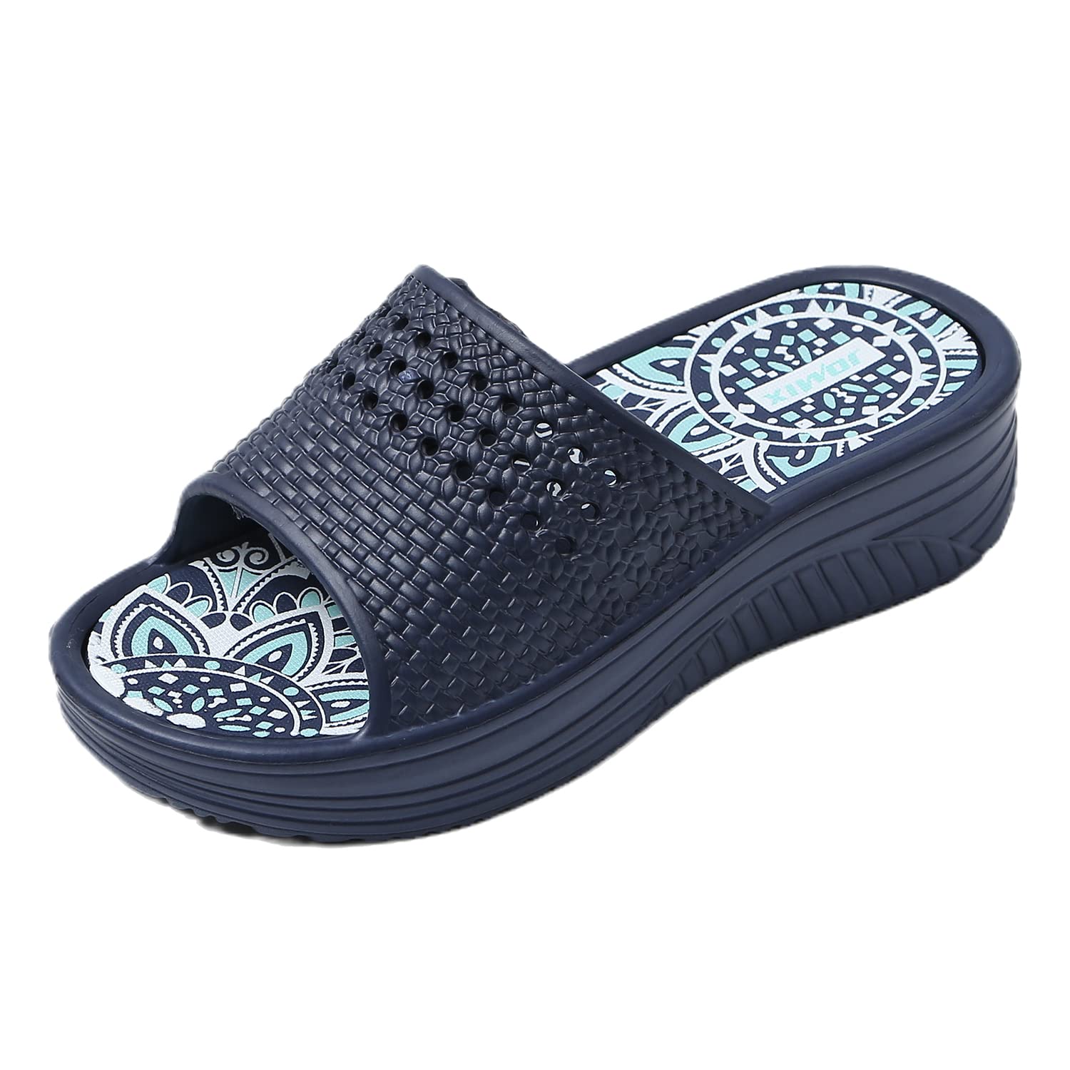 JOMIX Sommer Schlappen Damen Rutschfeste Sandalen Bunte Badelatschen Badeschlappen Meer Pool Strand Schwimmen Indoor Outdoor