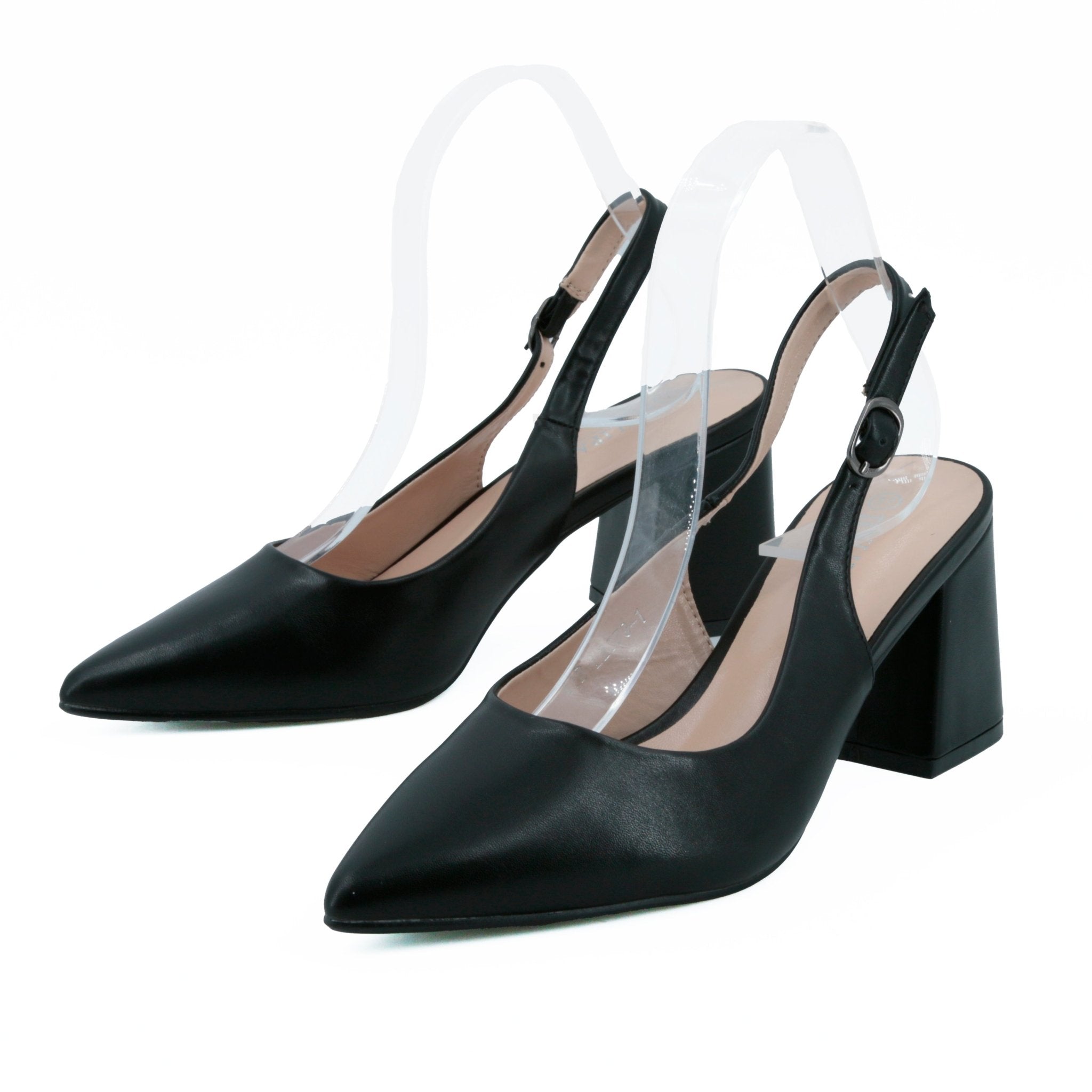 JOMIX Tacchi Bassi da Donna Scarpe con Tacco a Punta Chiusa con Cinturino Alla X1B - L2579