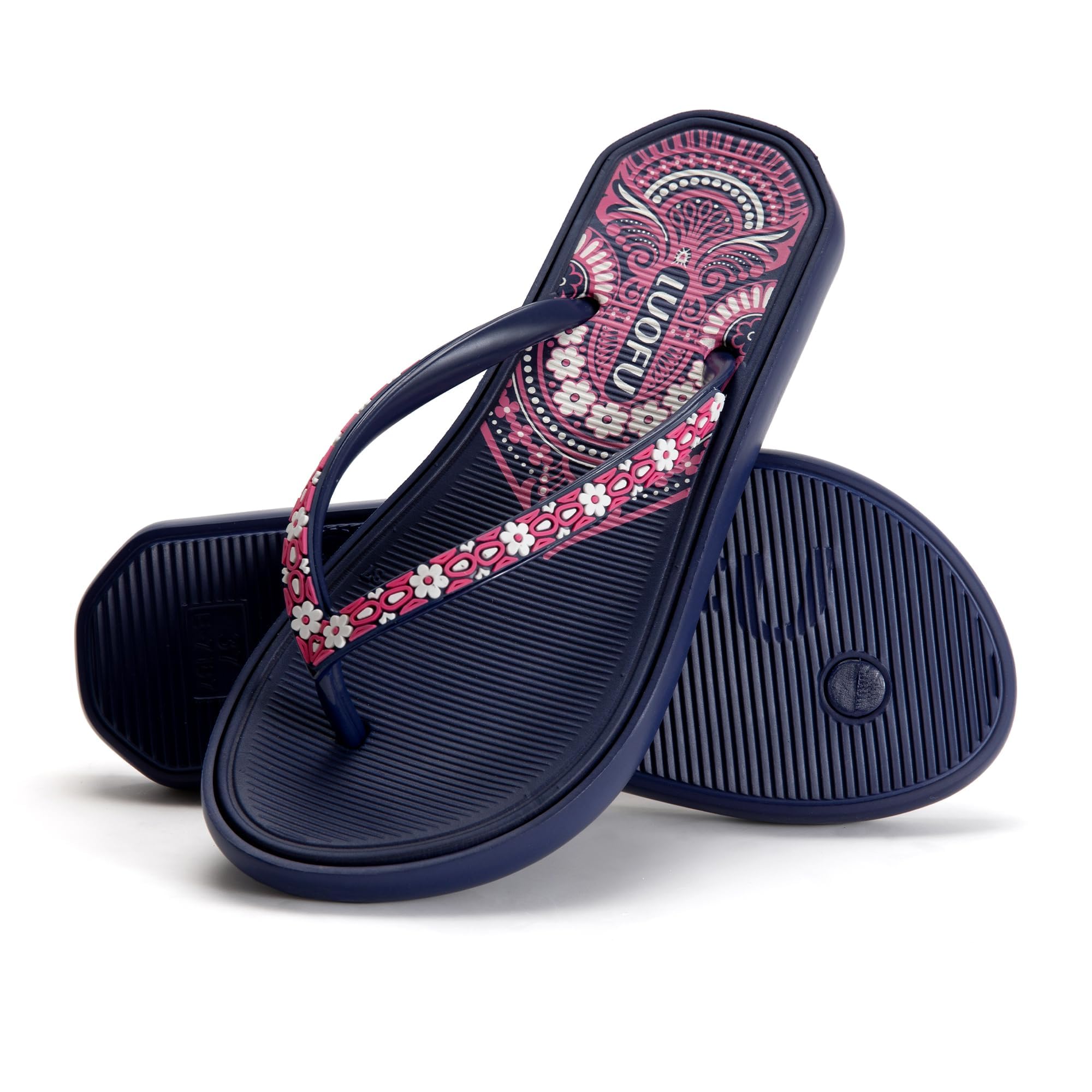 JOMIX Tongs Femme Douche Antidérapant Chaussons Confortable Léger Claquettes pour Piscine Plage