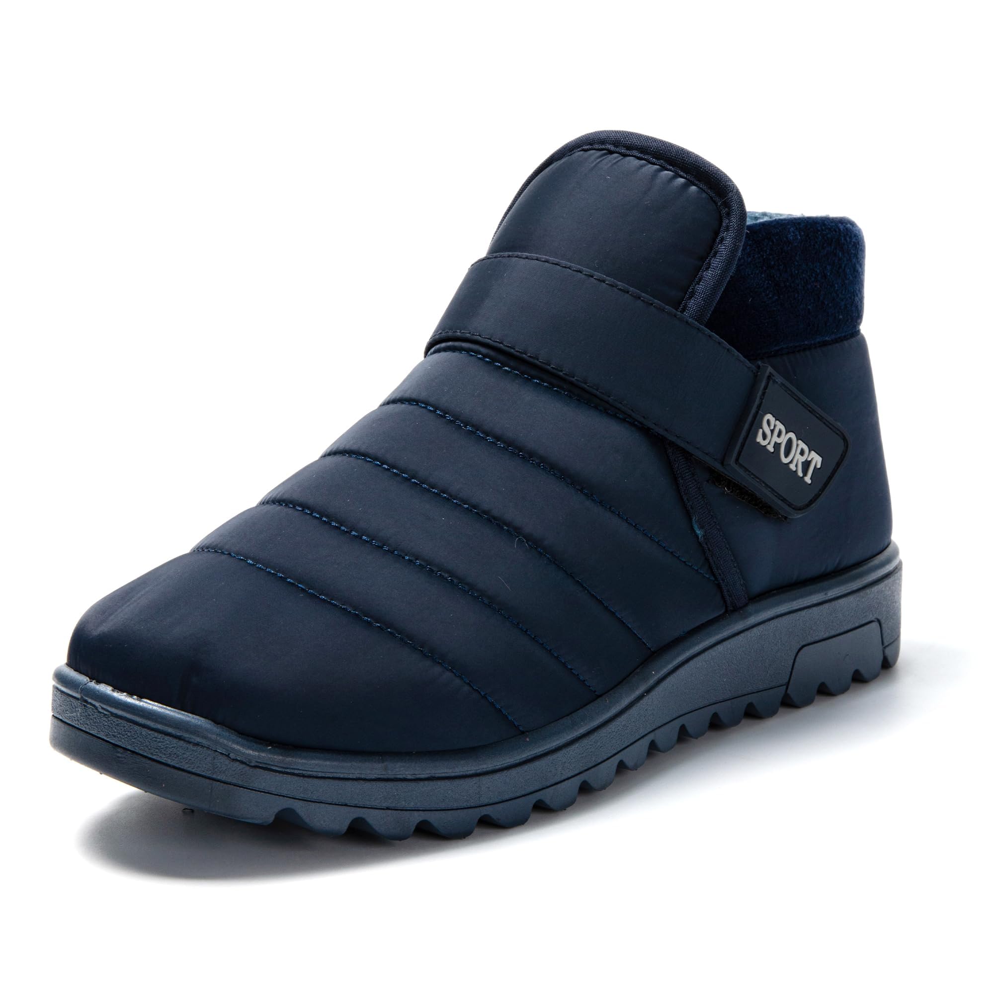 JOMIX Unisex Winter Stiefeletten Warme Gefüttert Winterstiefel Puff Klettverschluss Winterschuhe Herren Antirutsch Sohle Stiefel Outdoor Boots
