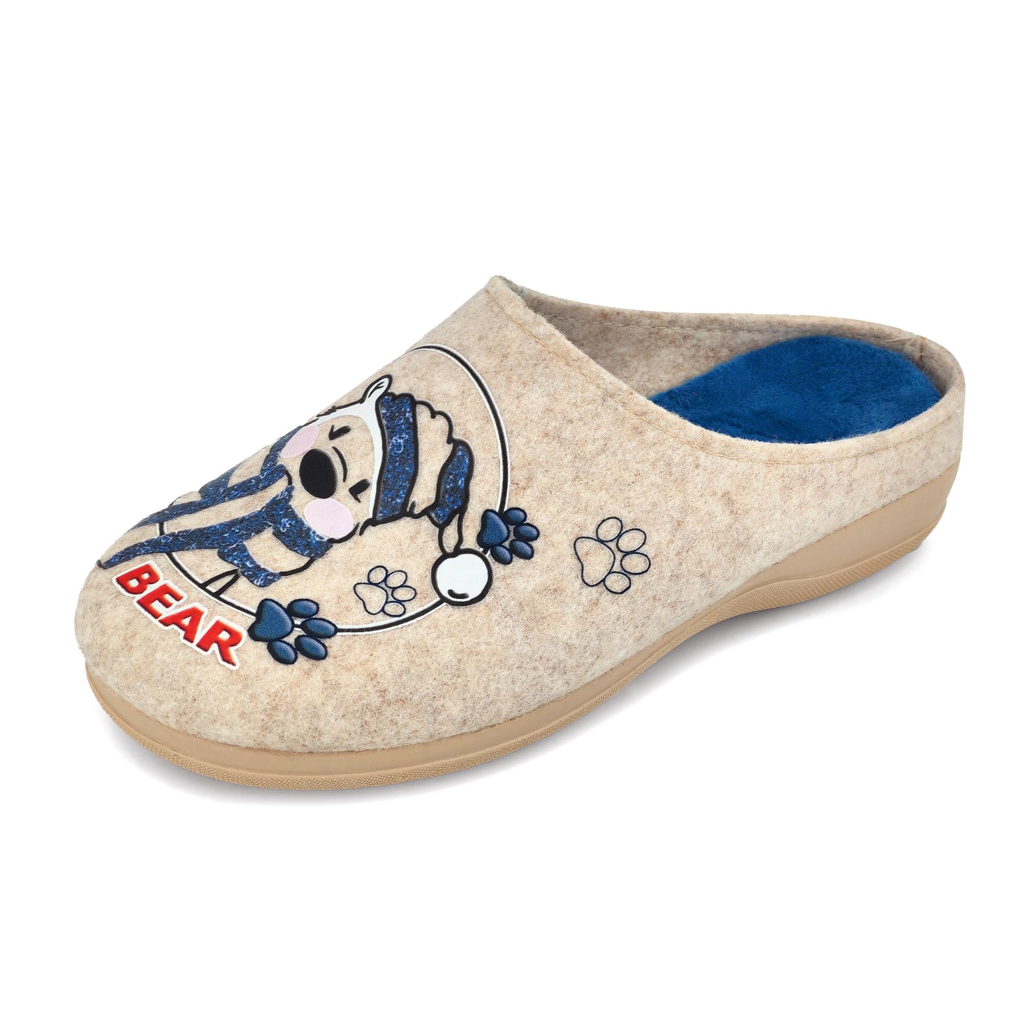 JOMIX Warme Flizpantoffeln Damen Hausschuhe Winter Gefütterte Pantoffeln Plüsch Slippers Rutschfeste Puschen mit Fußbett