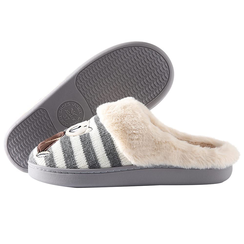 JOMIX Winter Hausschuhe Damen Bären Weiche Pantoffeln Warme Plüsch Gefüttert Puschen Slippers Indoor