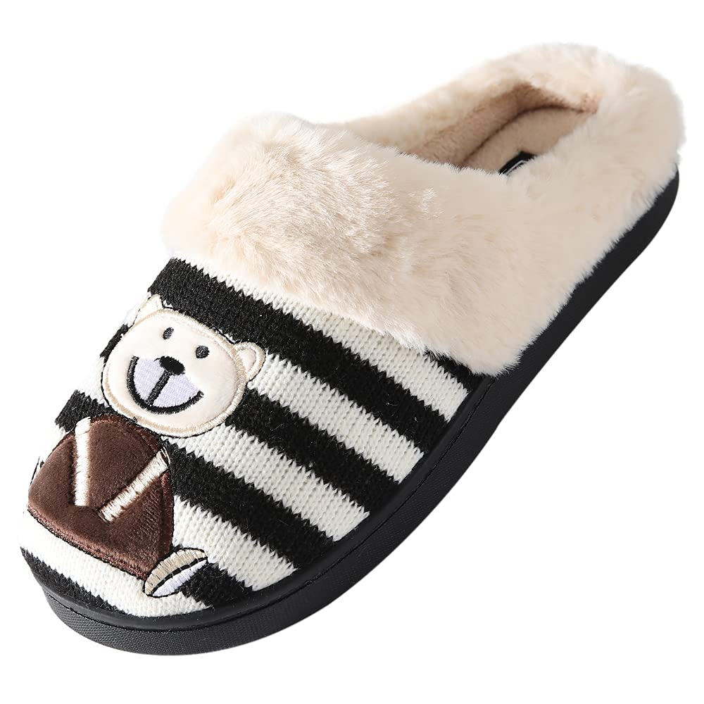 JOMIX Winter Hausschuhe Damen Bären Weiche Pantoffeln Warme Plüsch Gefüttert Puschen Slippers Indoor