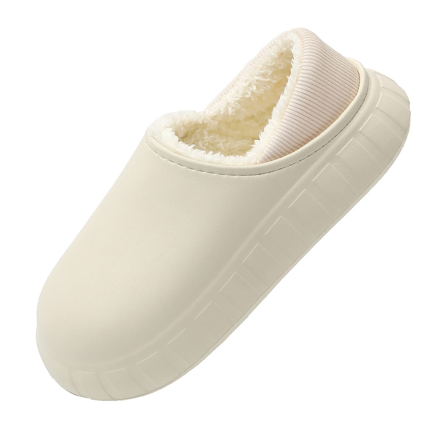 JOMIX Winter Hausschuhe Damen Fleece Gefütterte Clogs Warme Wasserdicht Pantoffeln Elastischen Hausclogs Indoor Outdoor