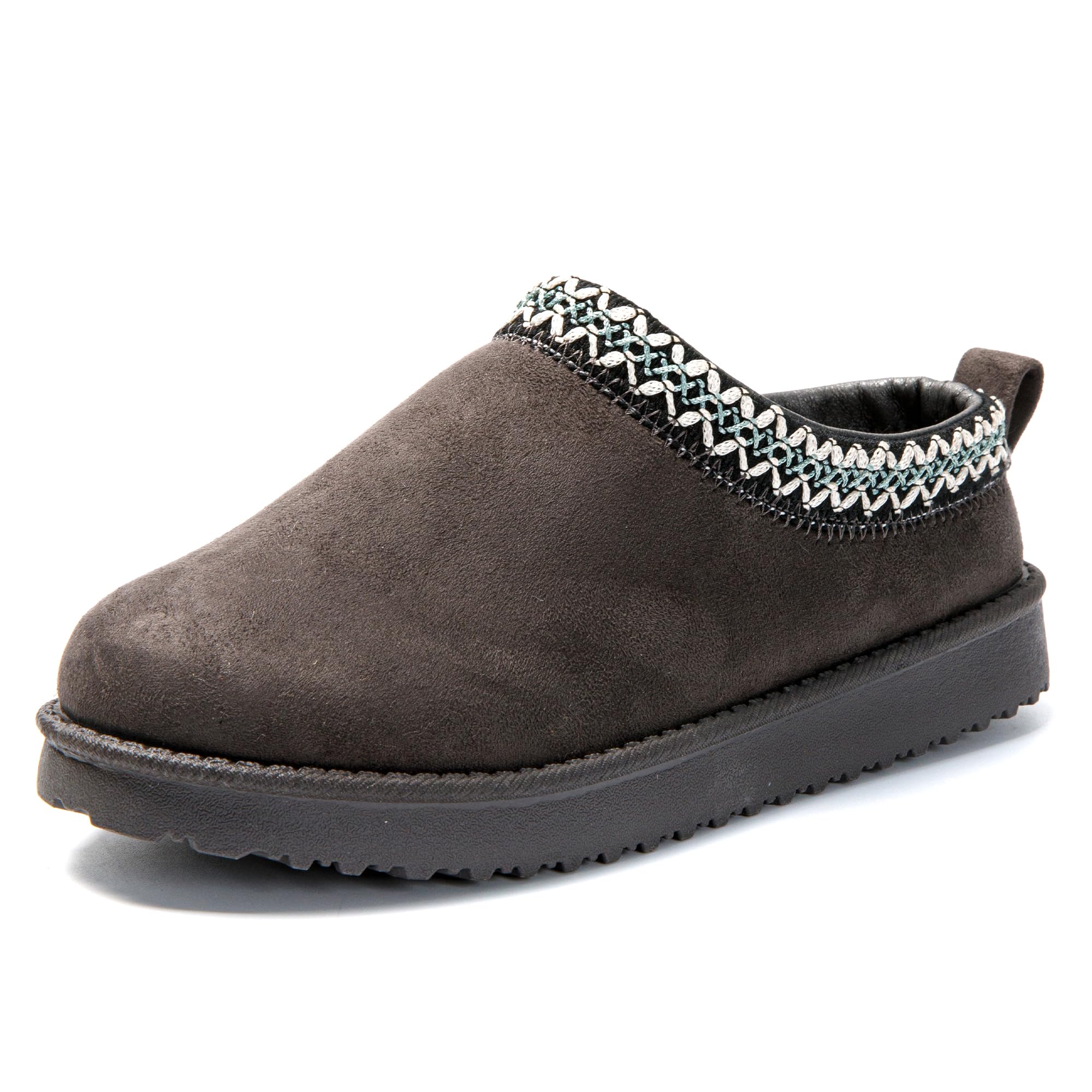 JOMIX Winter Hausschuhe Damen Lässige Slip On Slipper Warme Plüsch Kunstwildleder Geschlossen Pantoffeln