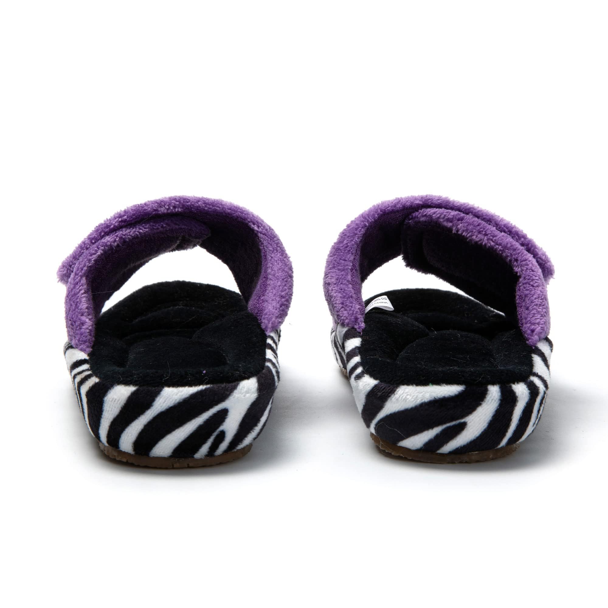 JOMIX Winter Hausschuhe Damen Stylische Pantoffeln Klettverschluss Bequeme Frottee Slippers Indoor Outdoor