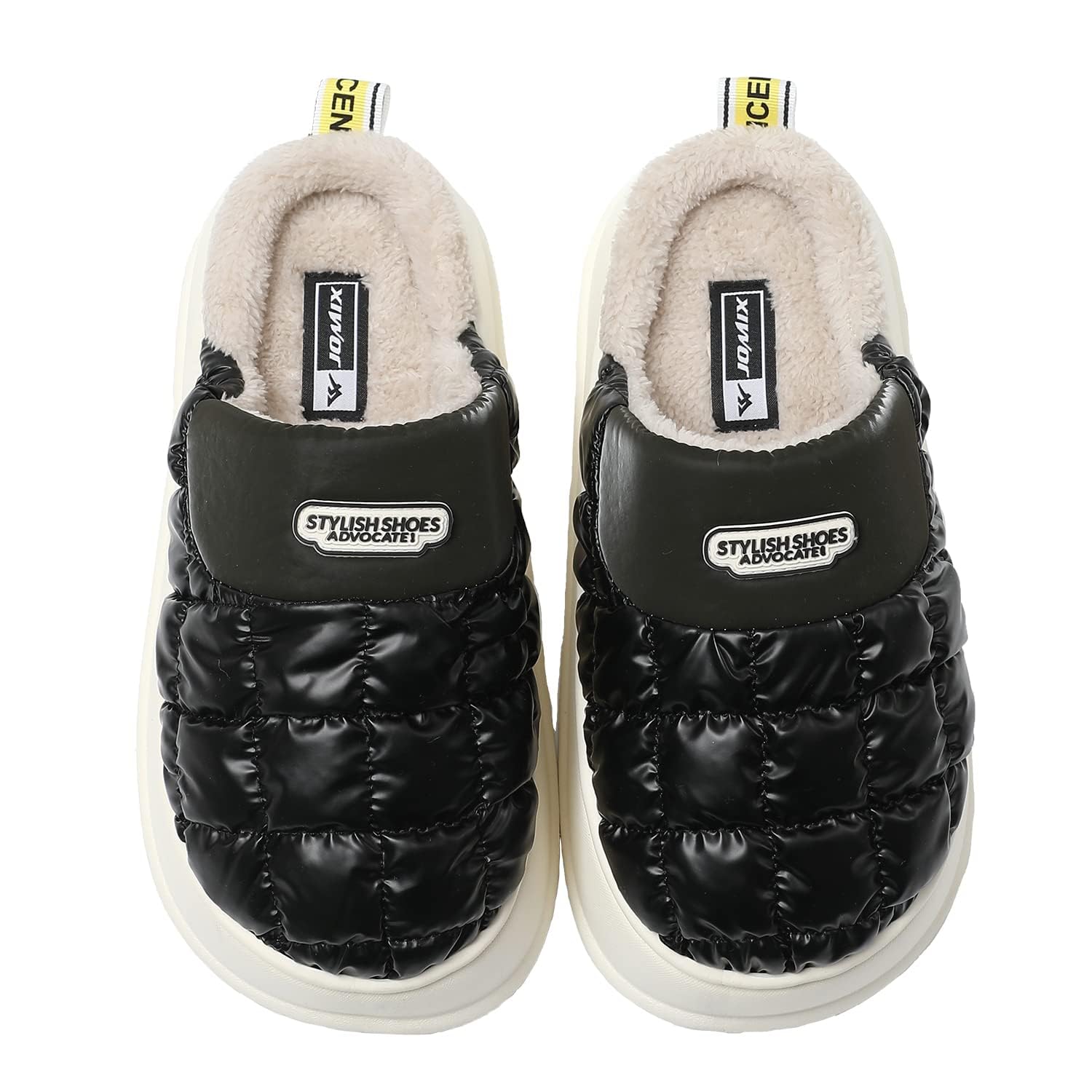 JOMIX Winter Hausschuhe Damen Warme Plüsch Gefüttert Pantoffeln Puff Slippers Plateau Puschen Indoor Outdoor