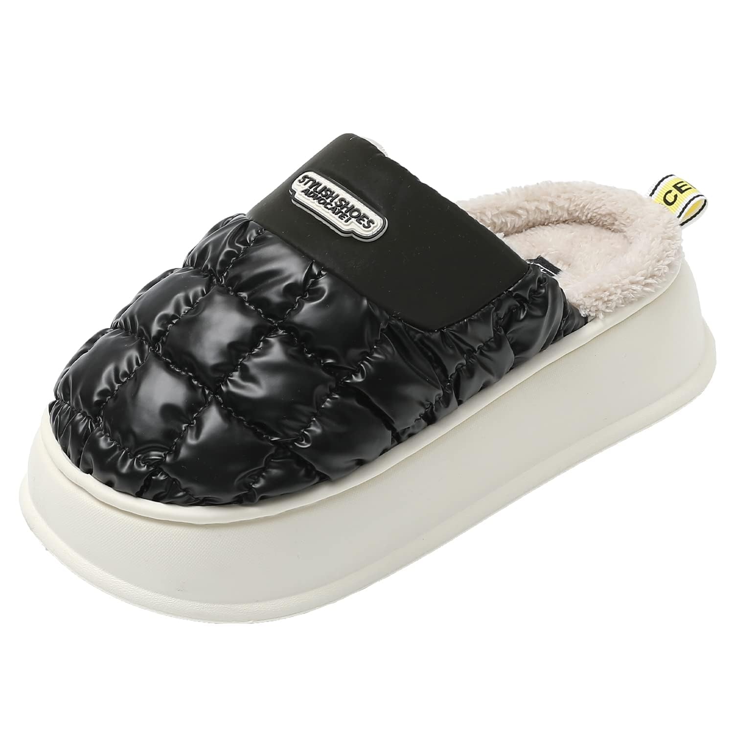 JOMIX Winter Hausschuhe Damen Warme Plüsch Gefüttert Pantoffeln Puff Slippers Plateau Puschen Indoor Outdoor