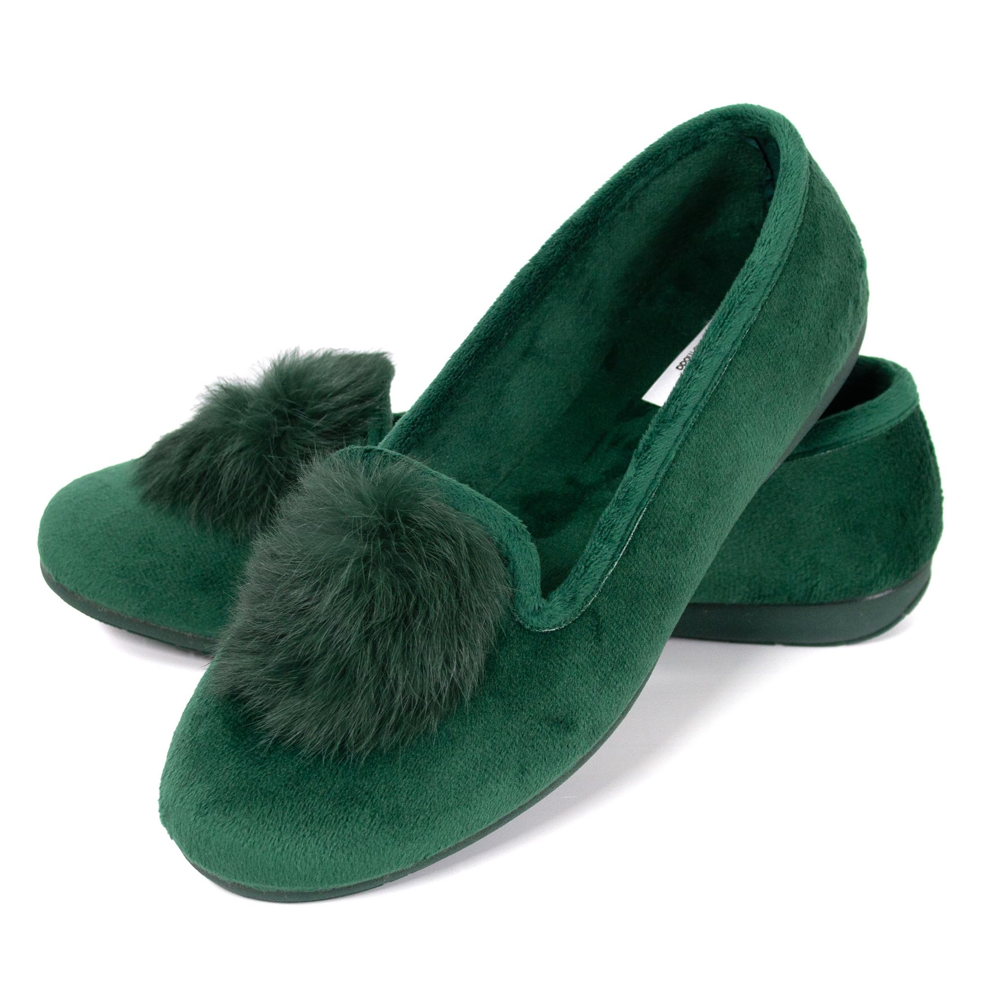 JOMIX Winter Mokassins Damen Elegante Loafers Spanische Warme Plüsch Hausschuhe Slippers Indoor