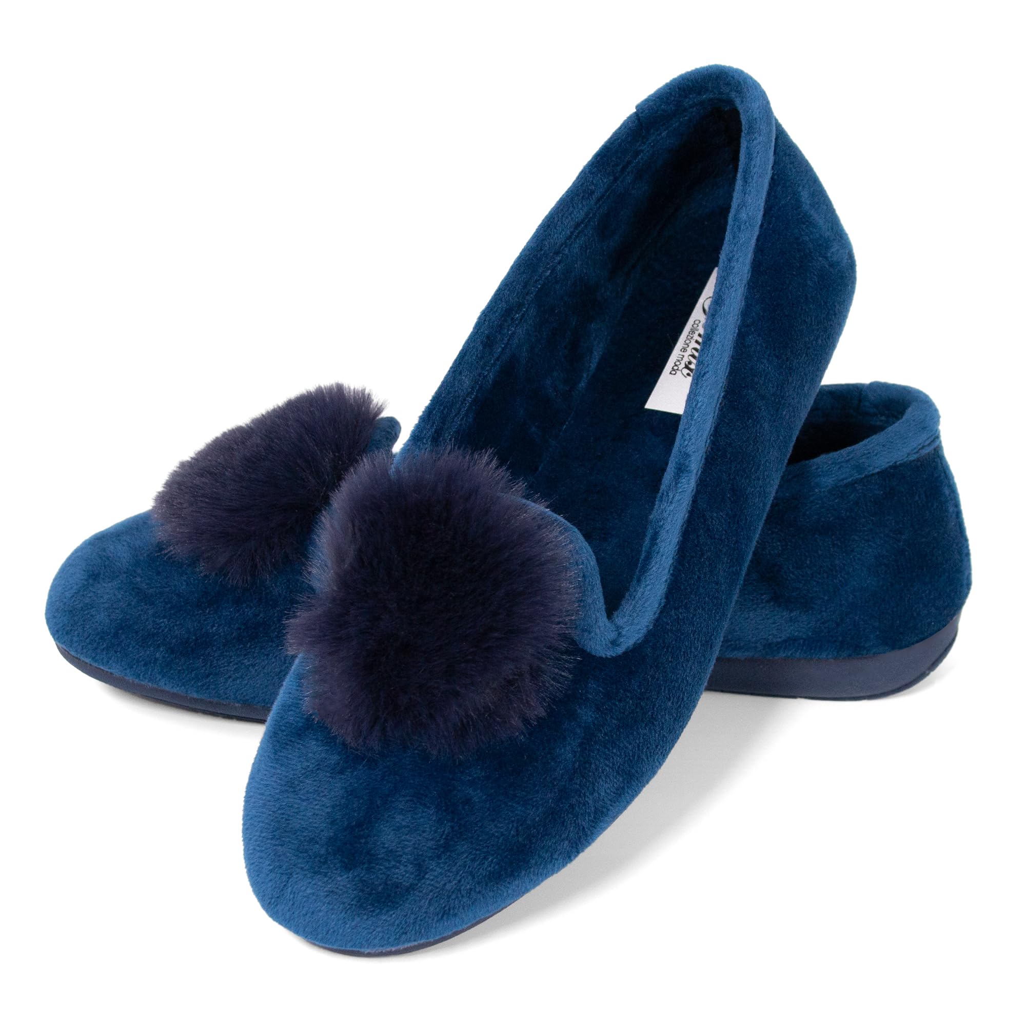 JOMIX Winter Mokassins Damen Elegante Loafers Spanische Warme Plüsch Hausschuhe Slippers Indoor