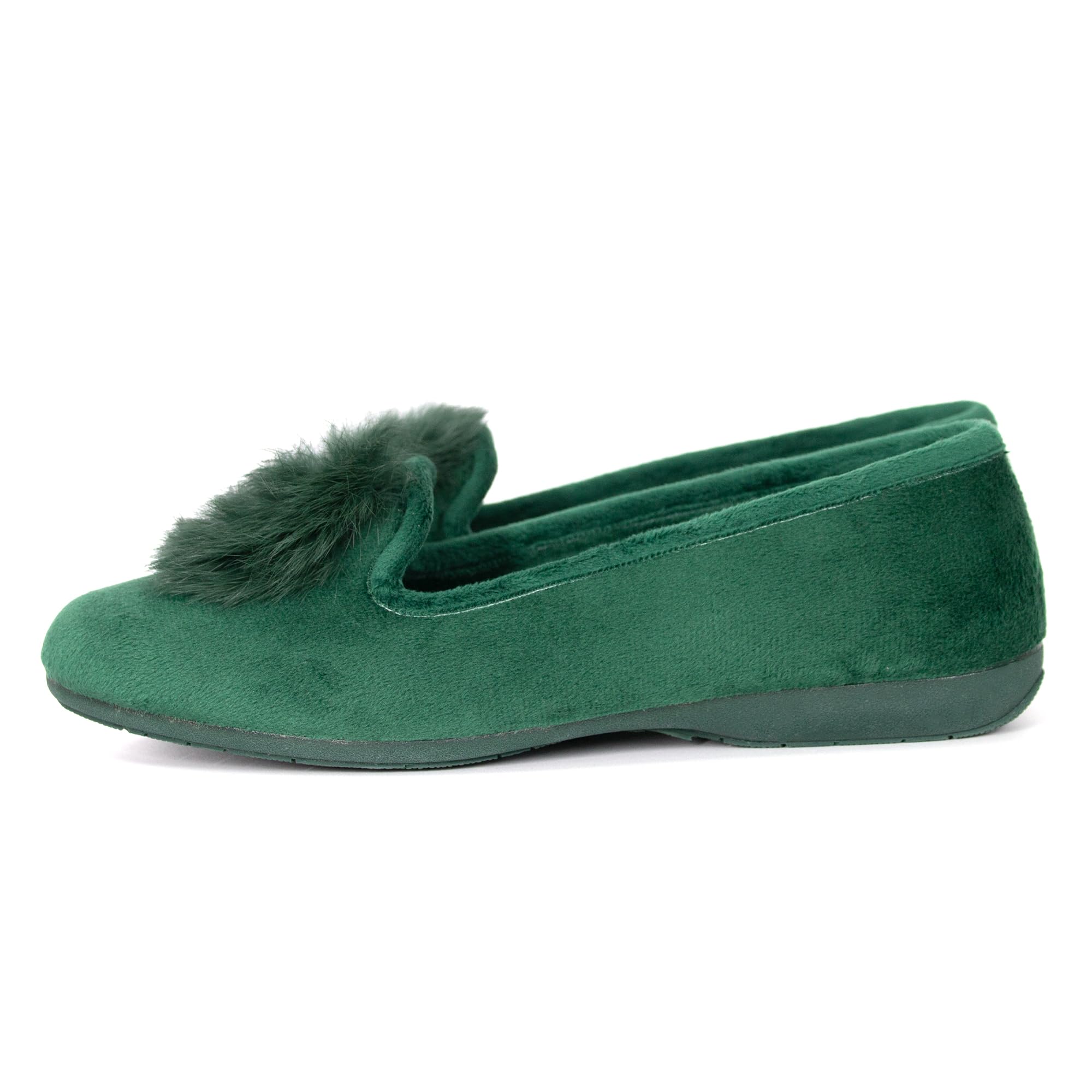 JOMIX Winter Mokassins Damen Elegante Loafers Spanische Warme Plüsch Hausschuhe Slippers Indoor