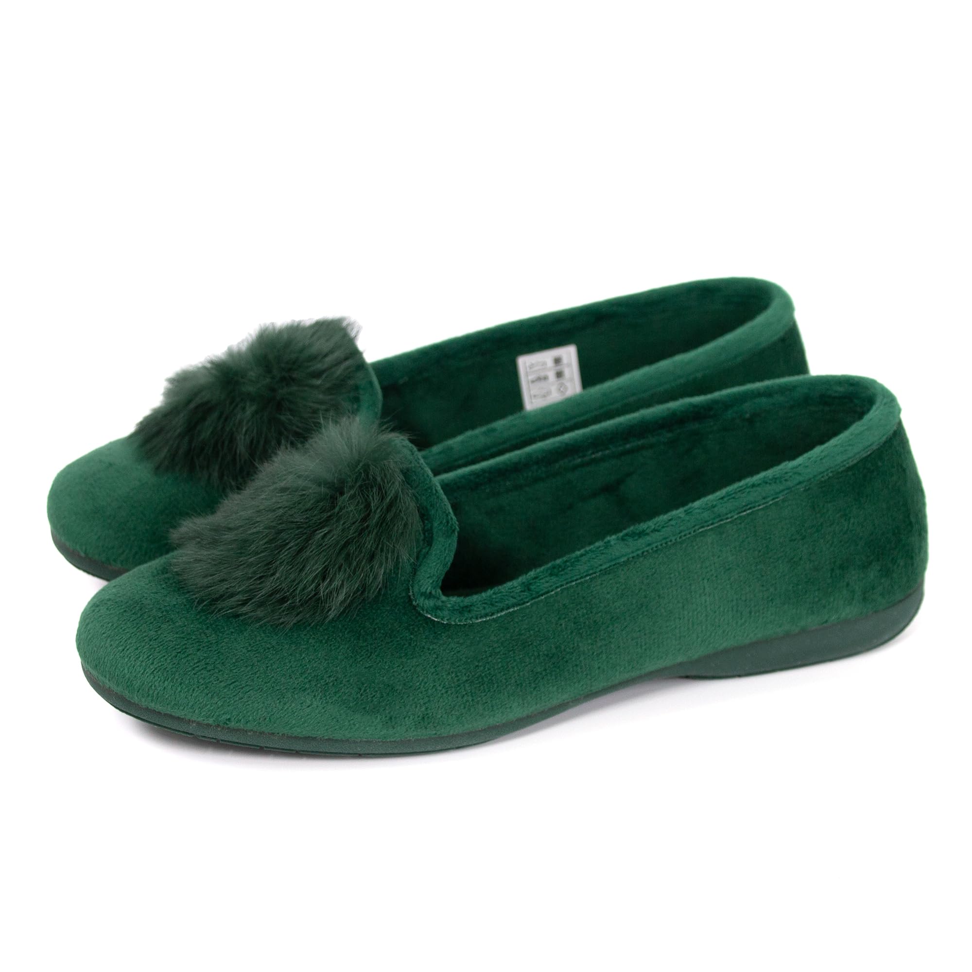JOMIX Winter Mokassins Damen Elegante Loafers Spanische Warme Plüsch Hausschuhe Slippers Indoor