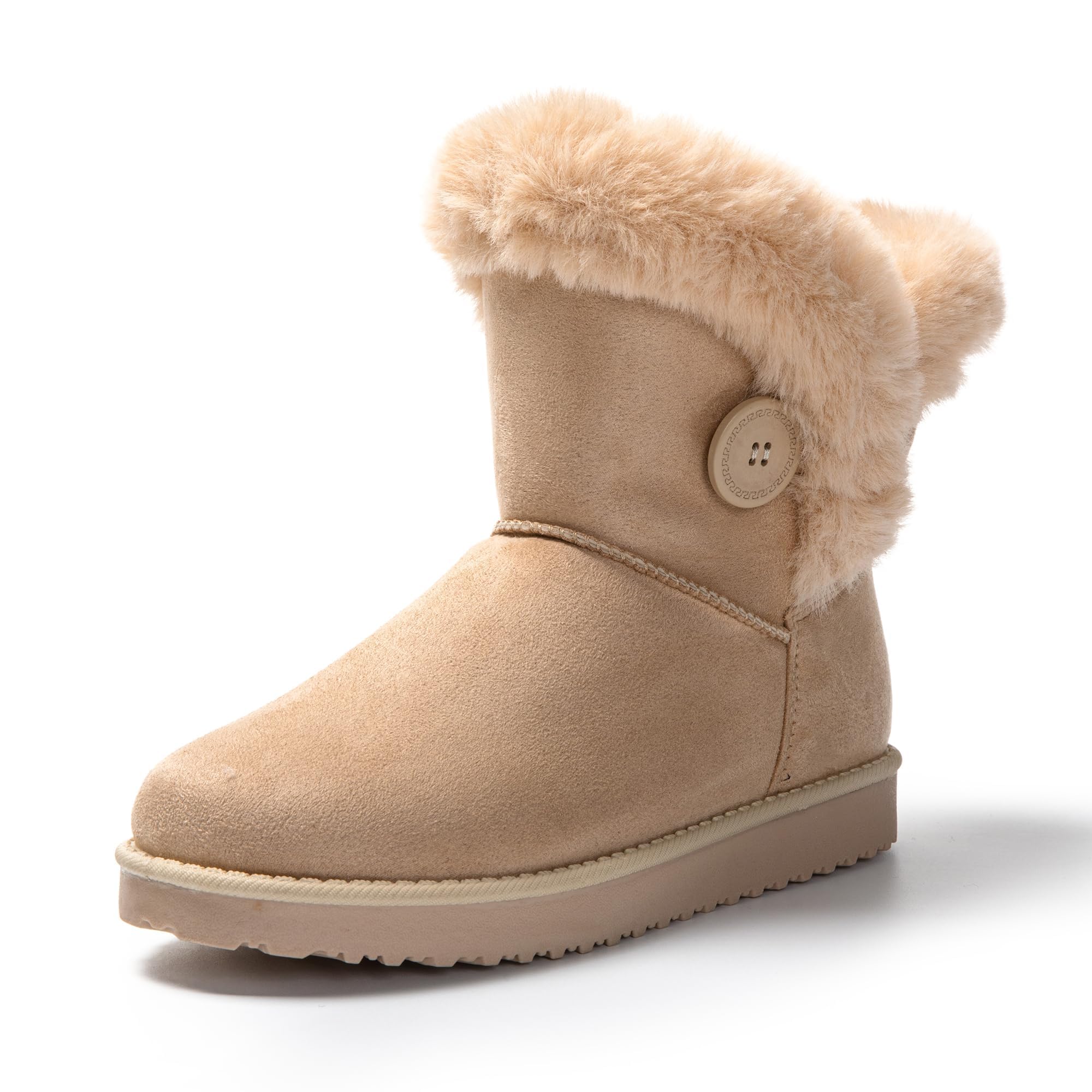 JOMIX Winter Stiefeletten Damen Warme Wildleder Boots Flauschige Fell Stiefel Gefütterte Winterstiefel Warme Winterstiefel Chukka Boots