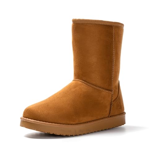 JOMIX Winter Stiefeletten Damen Wildleder Boots Halbschaft Warme Gefütterte Winterstiefel Antirutsch Sohle Outdoor