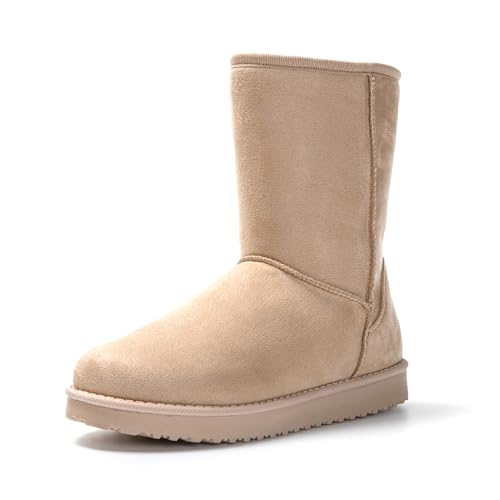 JOMIX Winter Stiefeletten Damen Wildleder Boots Halbschaft Warme Gefütterte Winterstiefel Antirutsch Sohle Outdoor