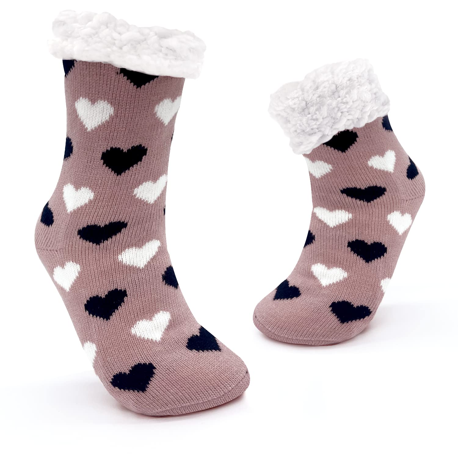 JOMIX Winter Stoppersocken Damen Dicke Socken Rutschfeste Hüttensocken Anti - Rutsch Sohle Flauschige Haussocken Plüschsocken