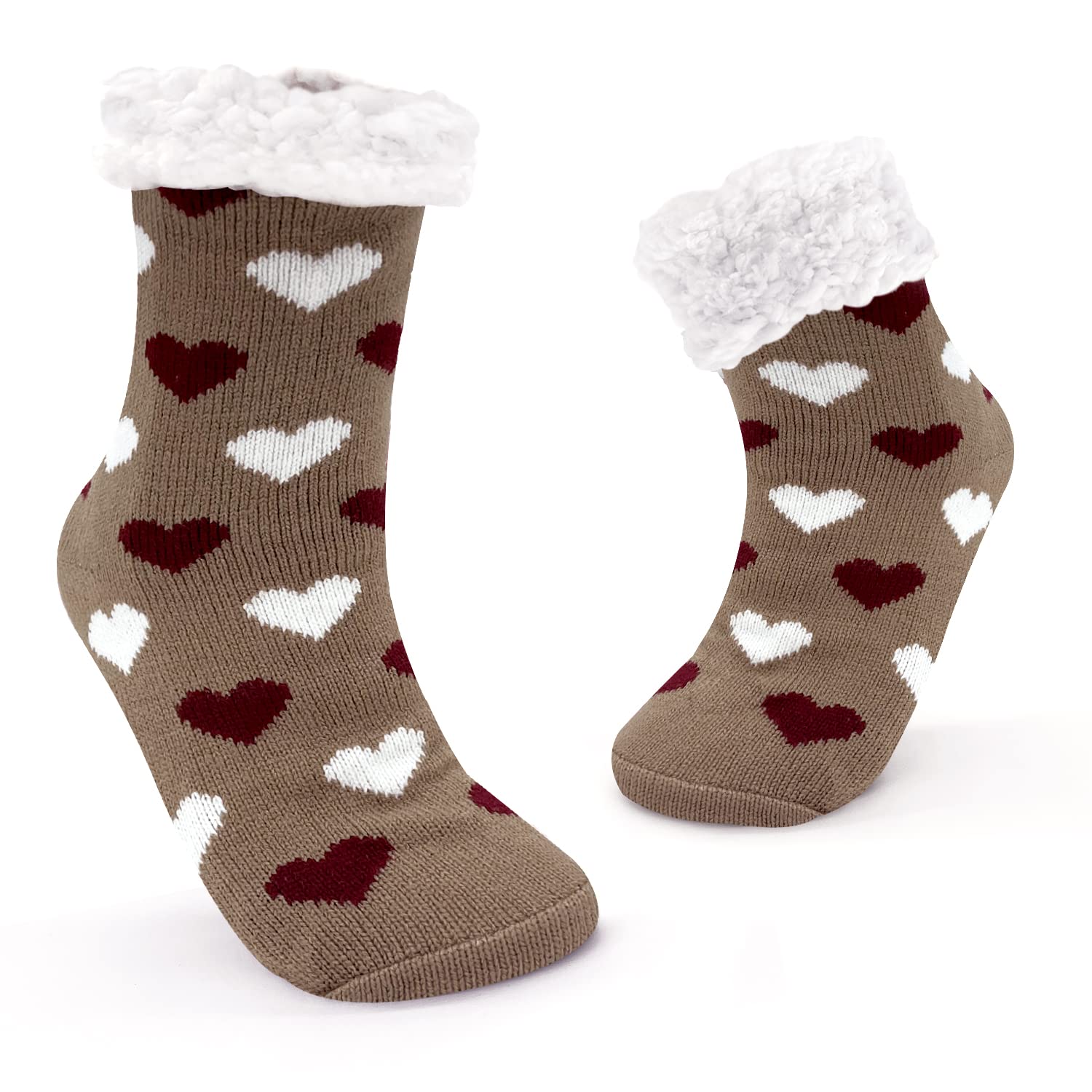 JOMIX Winter Stoppersocken Damen Dicke Socken Rutschfeste Hüttensocken Anti - Rutsch Sohle Flauschige Haussocken Plüschsocken