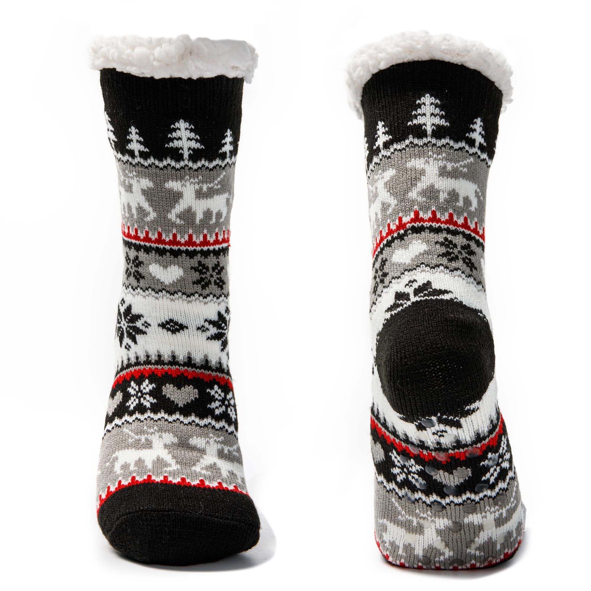 JOMIX Winter Stoppersocken Damen Dicke Socken Rutschfeste Hüttensocken Anti - Rutsch Sohle Flauschige Haussocken Plüschsocken