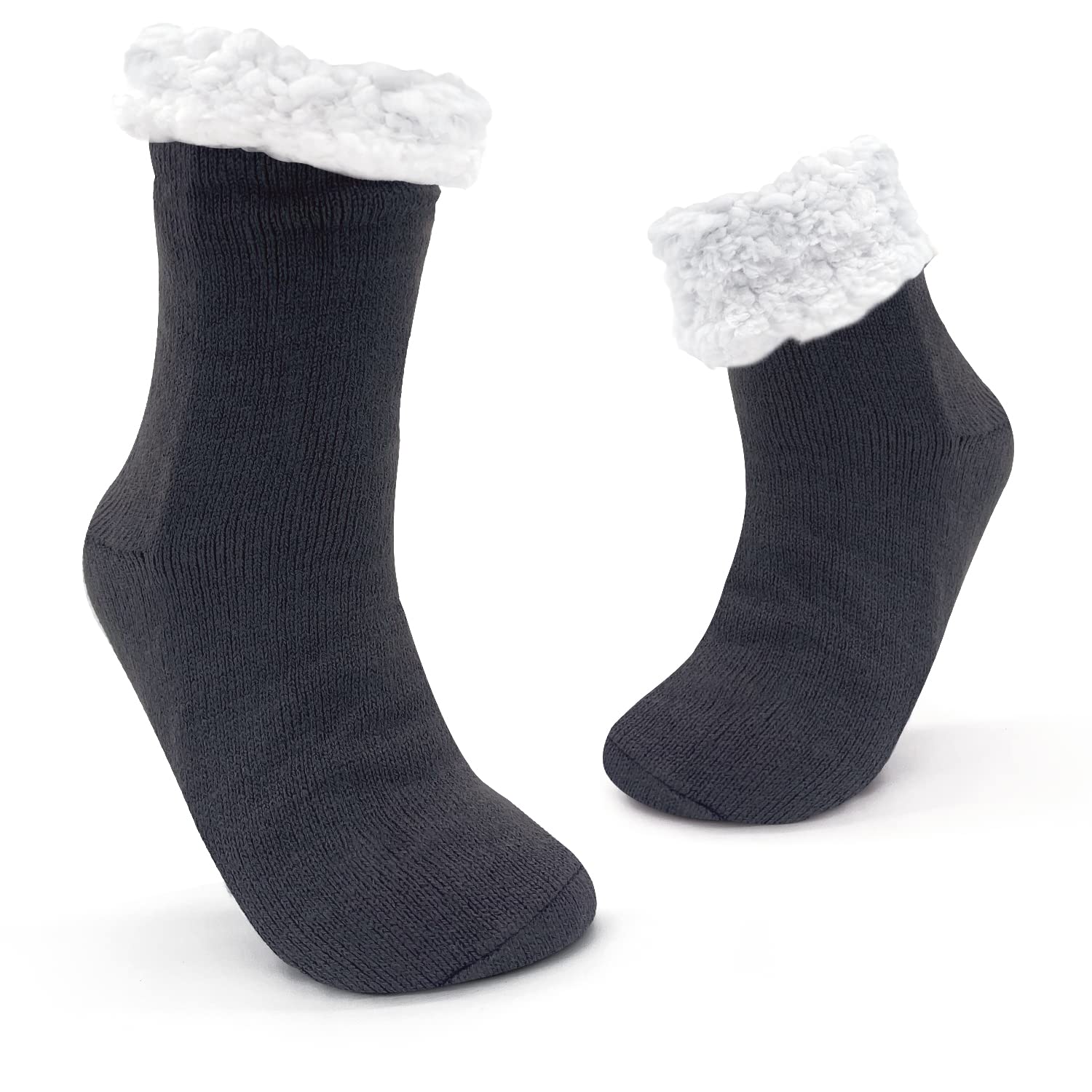 JOMIX Winter Stoppersocken Herren Dicke Socken Rutschfeste Hüttensocken Weihnachts Anti - Rutsch Sohle Gestreifte Flauschige Haussocken Plüschsocken
