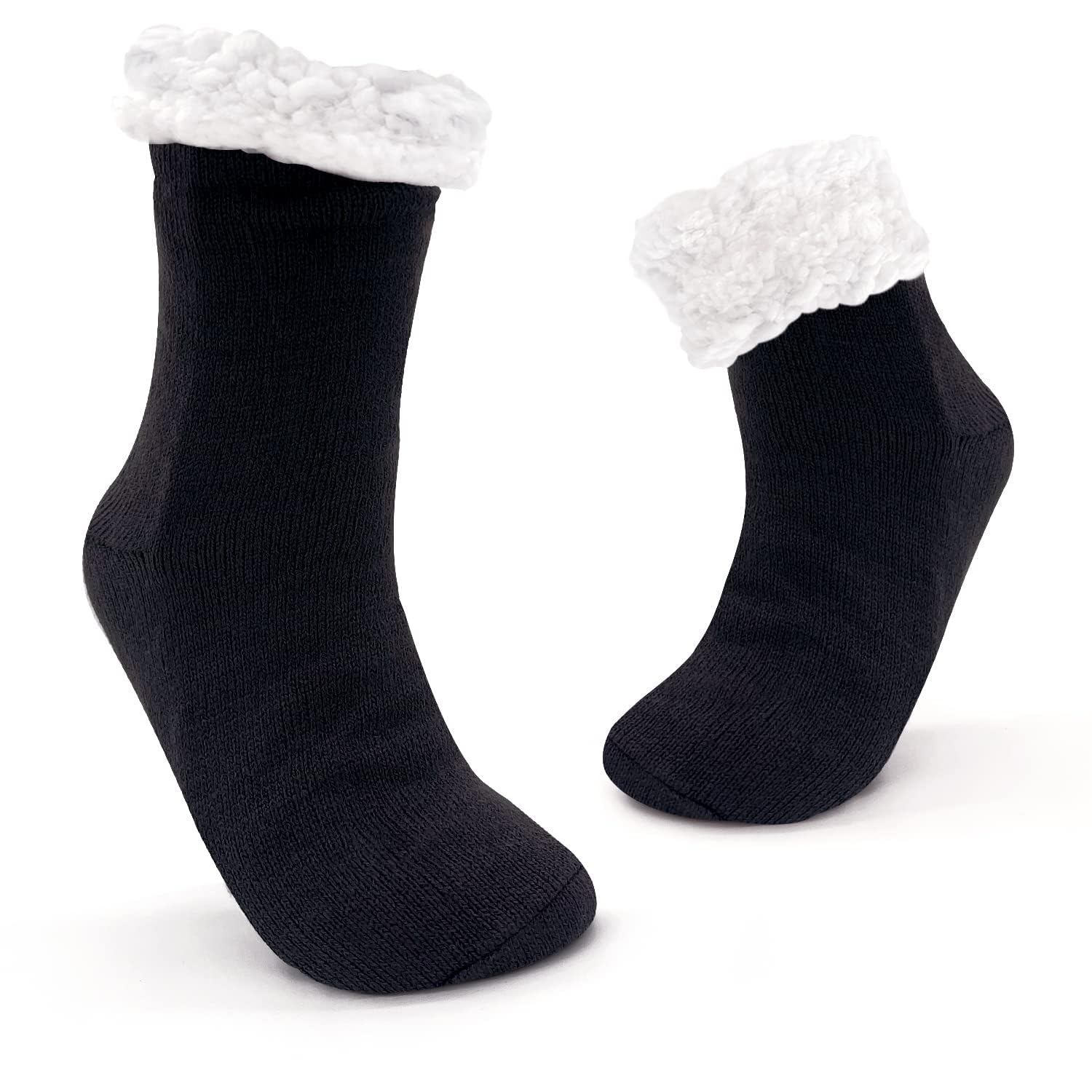 JOMIX Winter Stoppersocken Herren Dicke Socken Rutschfeste Hüttensocken Weihnachts Anti - Rutsch Sohle Gestreifte Flauschige Haussocken Plüschsocken