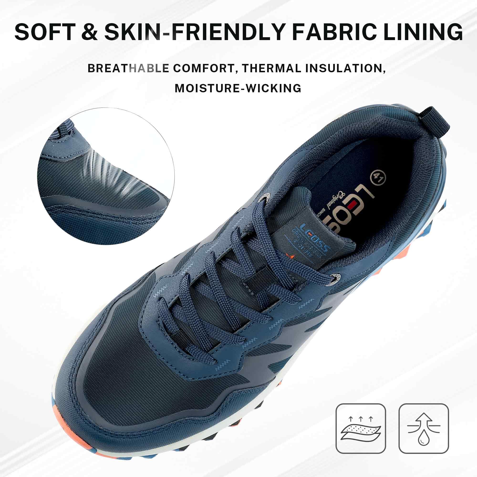 LEOSS ORIGINAL Scarpe da Ginnastica Uomo Sneaker con Lacci Scarpe da Città Scarpe da Escursionismo Casual Scarpe da Walking in Pelle Sportive